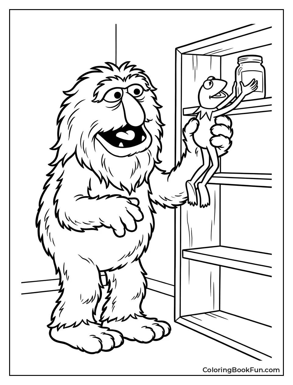 Sweetums Helping Robin Reach High Shelf