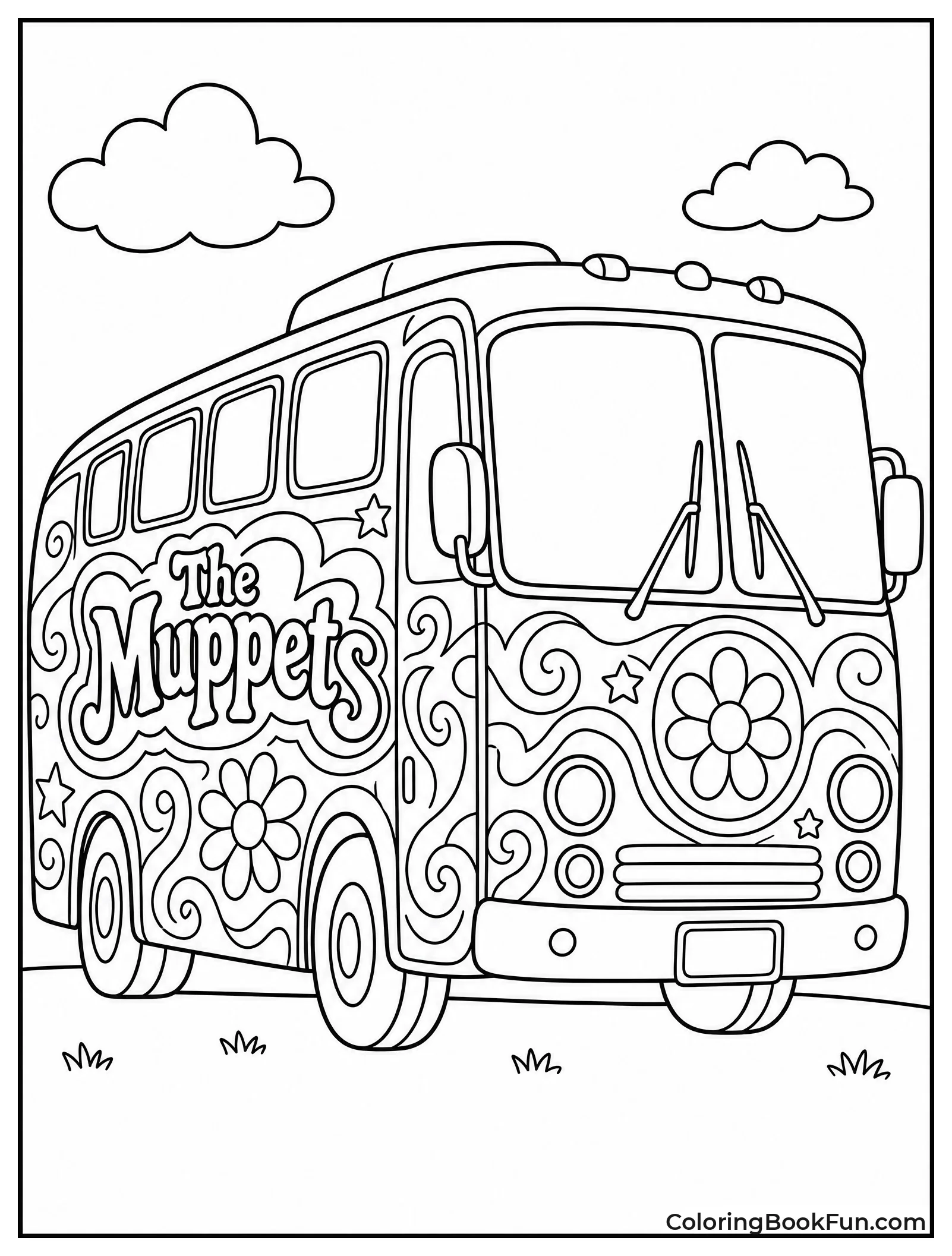 Colorful Electric Mayhem Tour Bus