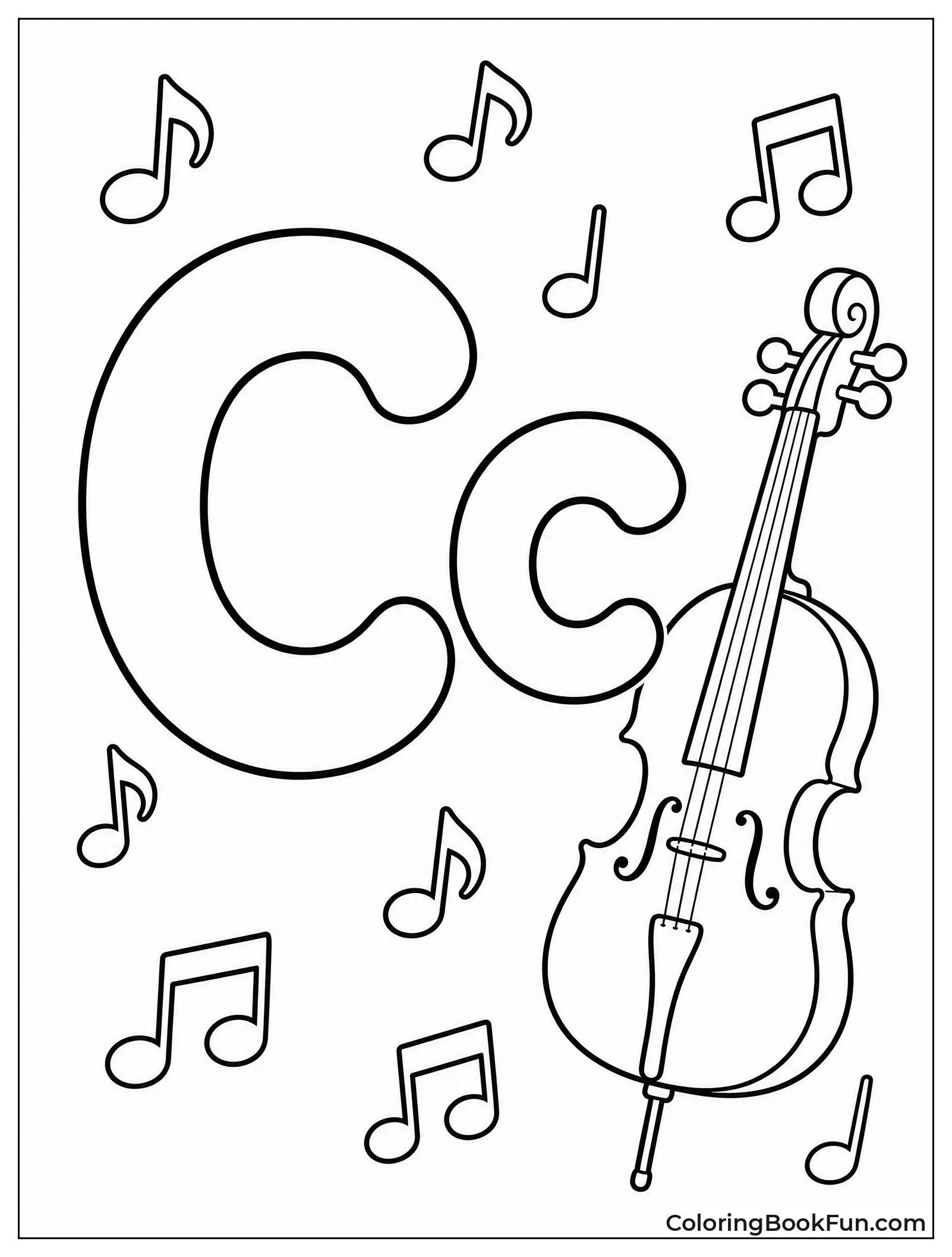 Musical Notes Float Around C