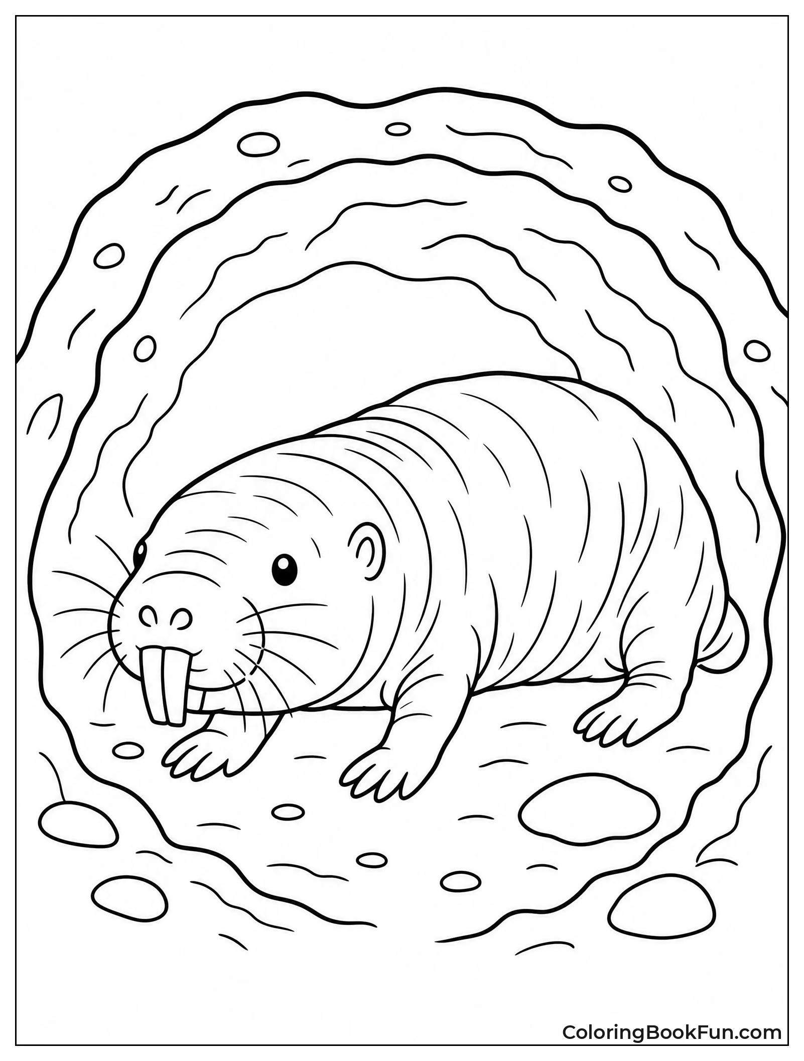 Naked Mole Rat Digs Tunnel