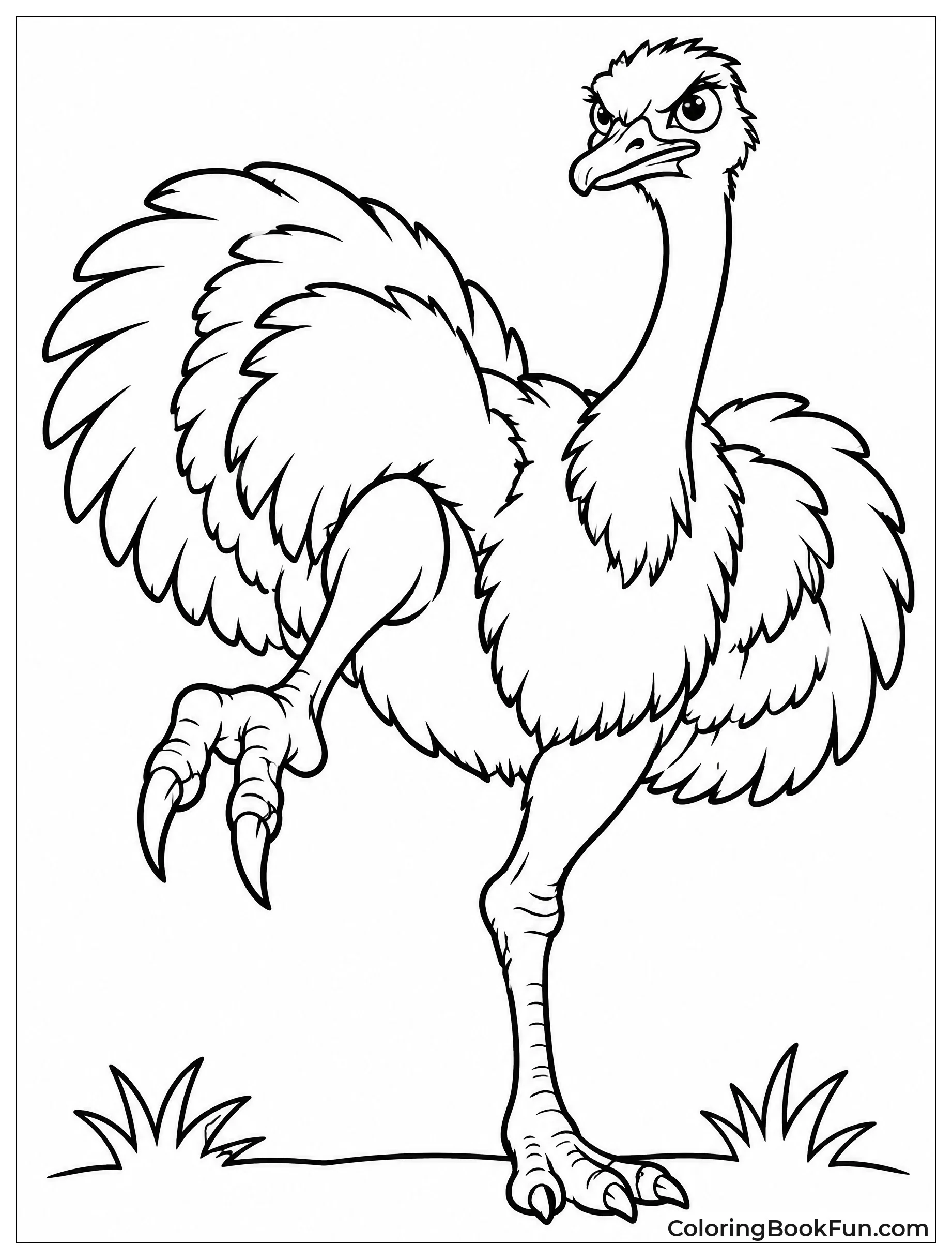 Ostrich Kicks High in Defense