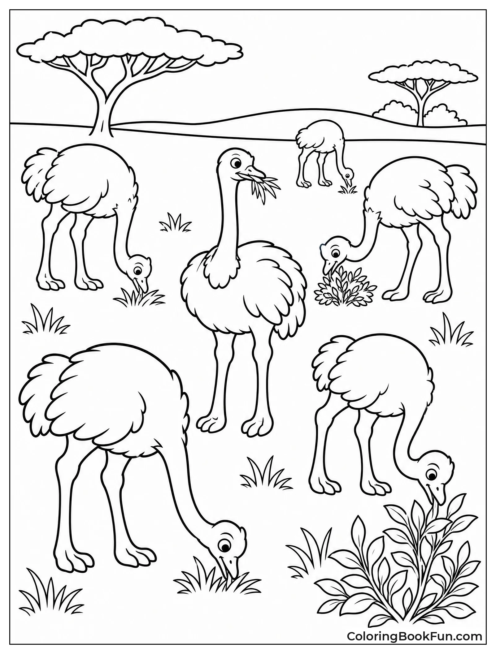 Flock Searches for Food Together