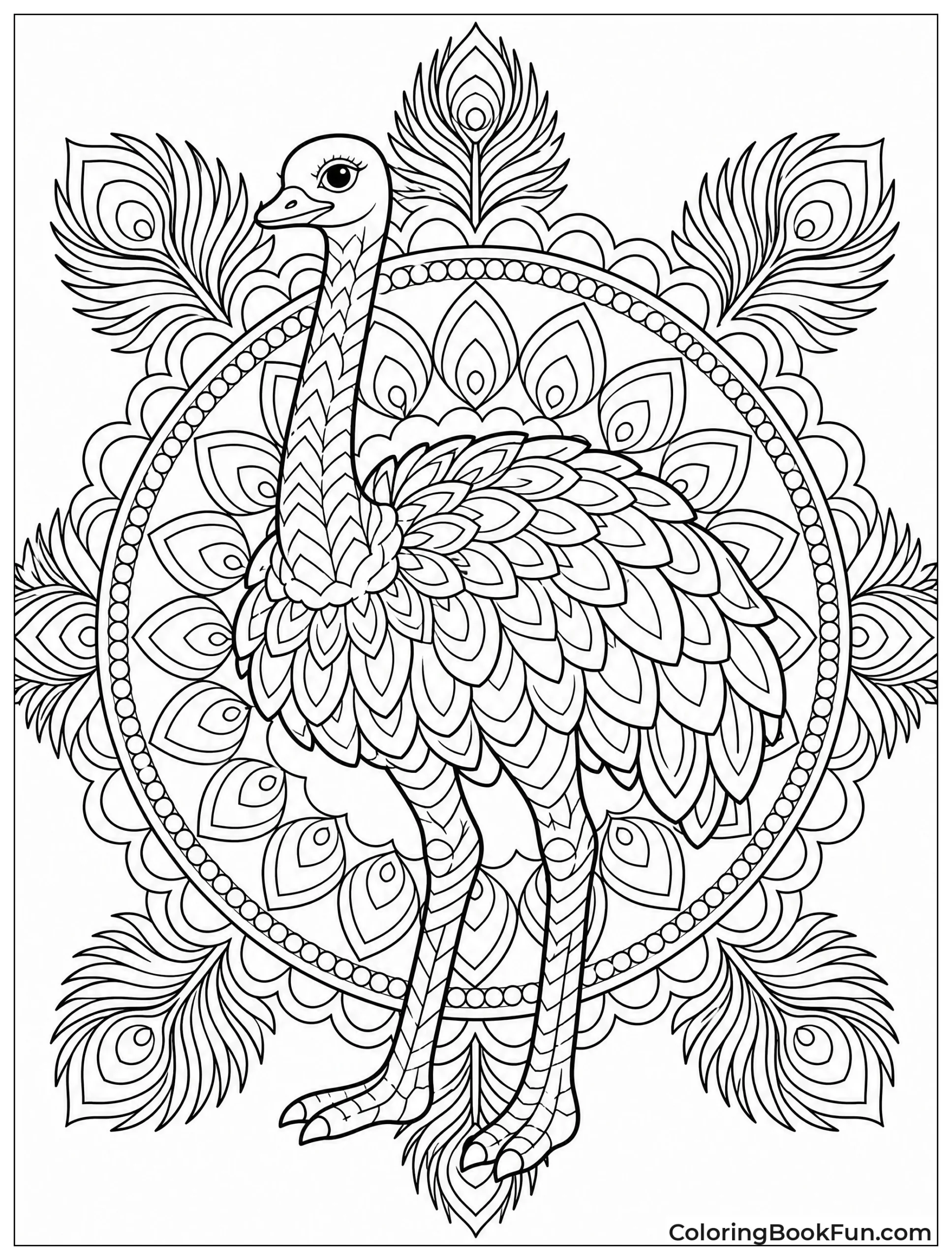 Mandala Design with Ostrich Feathers