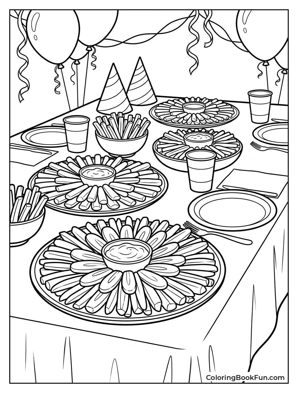 Carrot Crudites on Party Table