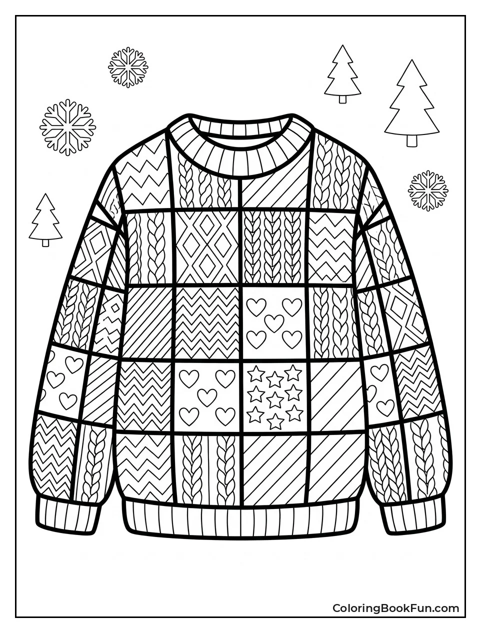 Patchwork Sweater with Many Squares