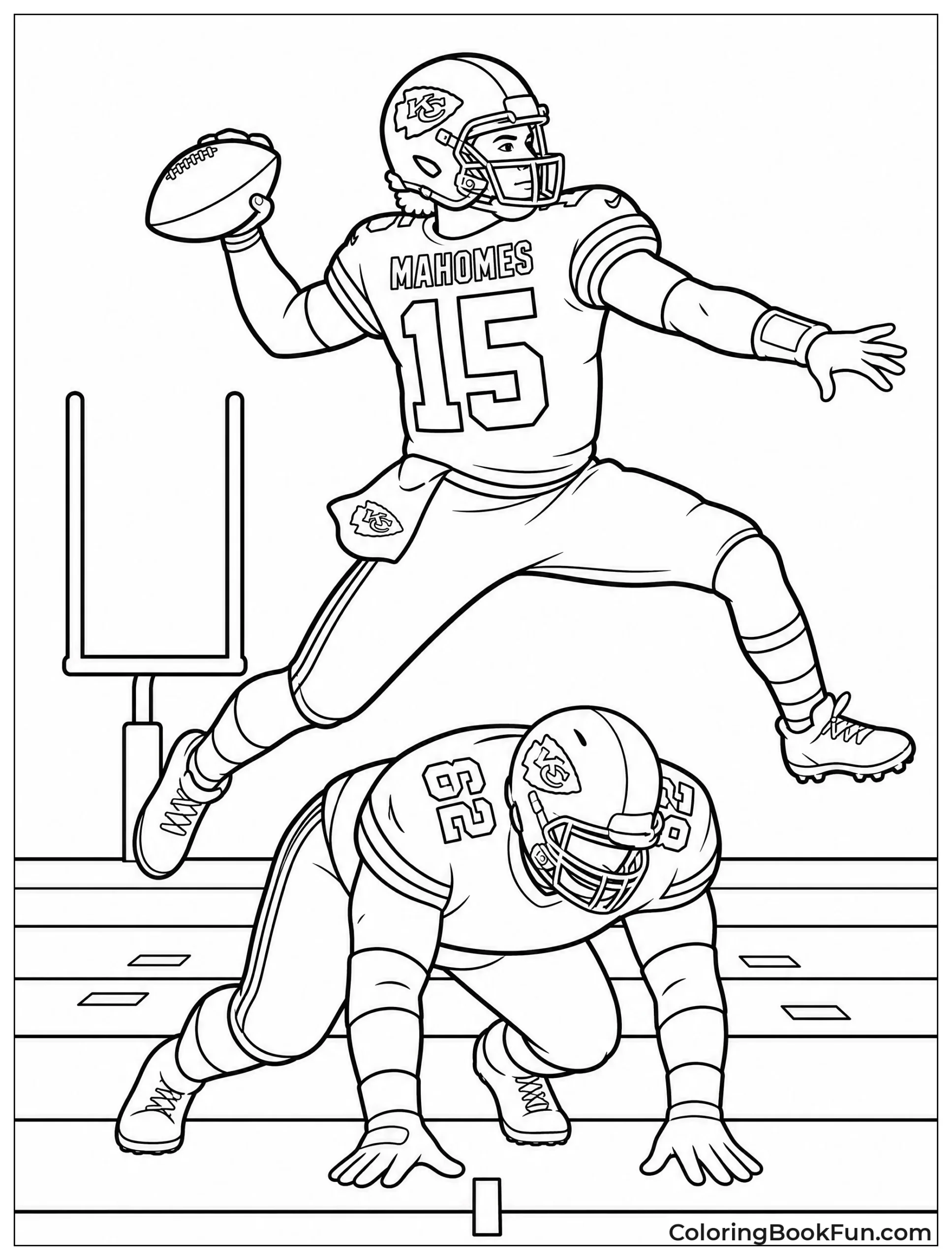 Mahomes Jumping Over Lineman