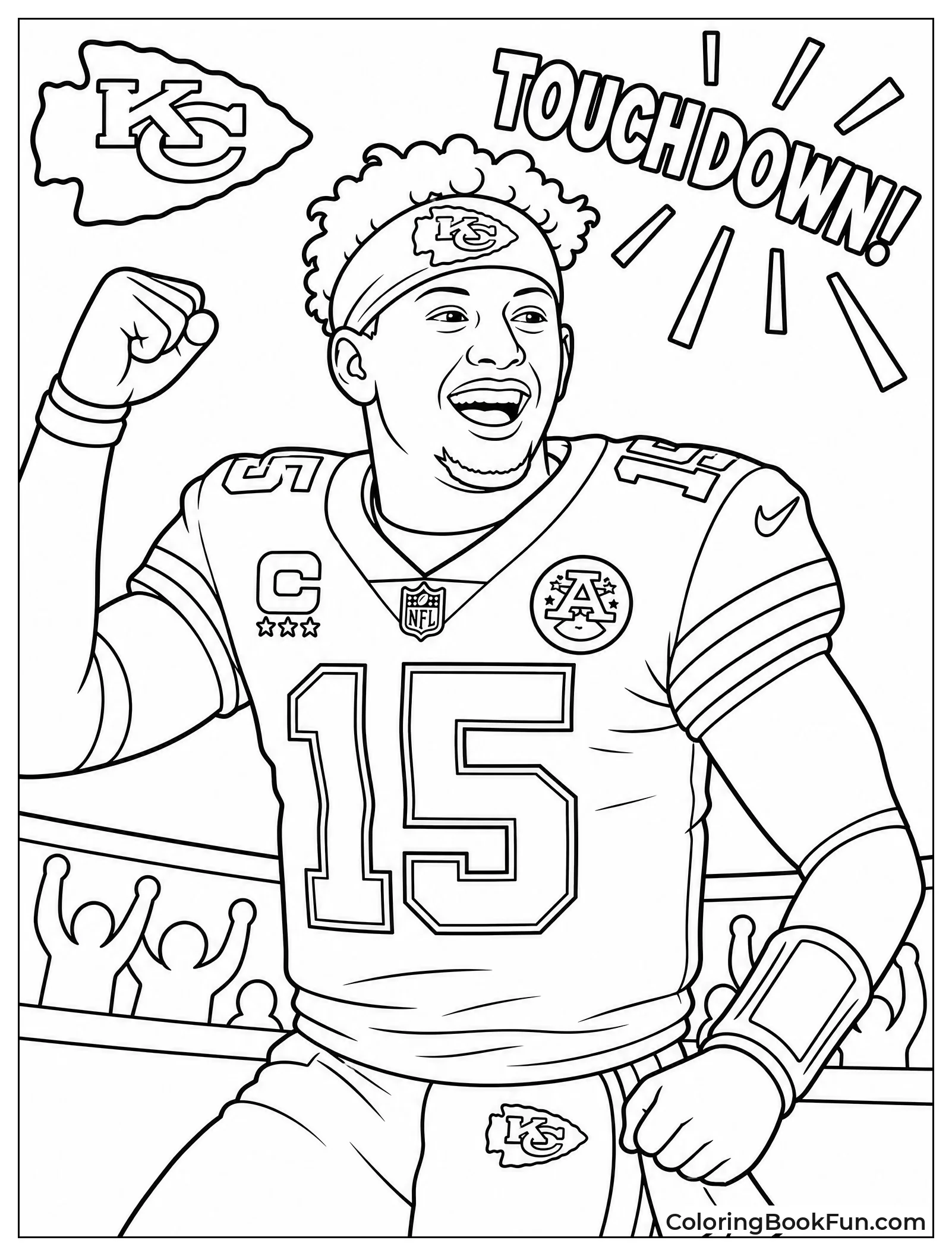 Patrick Mahomes Celebrating Big Touchdown Pass