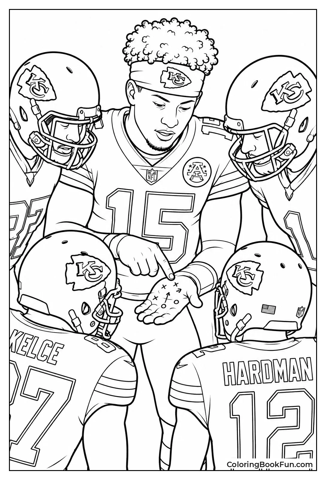 Mahomes Leading Team Huddle