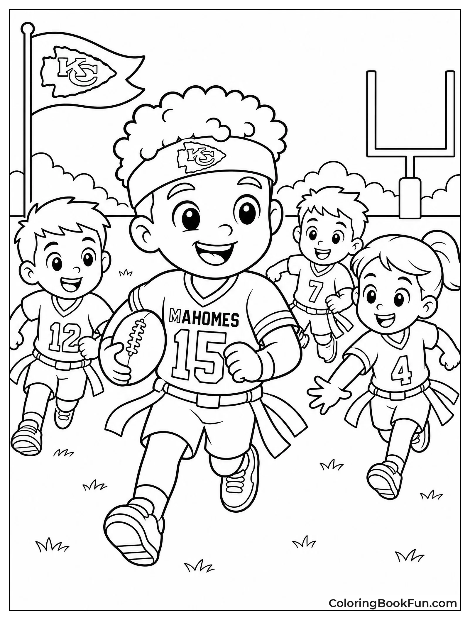 Chibi Mahomes Playing Football