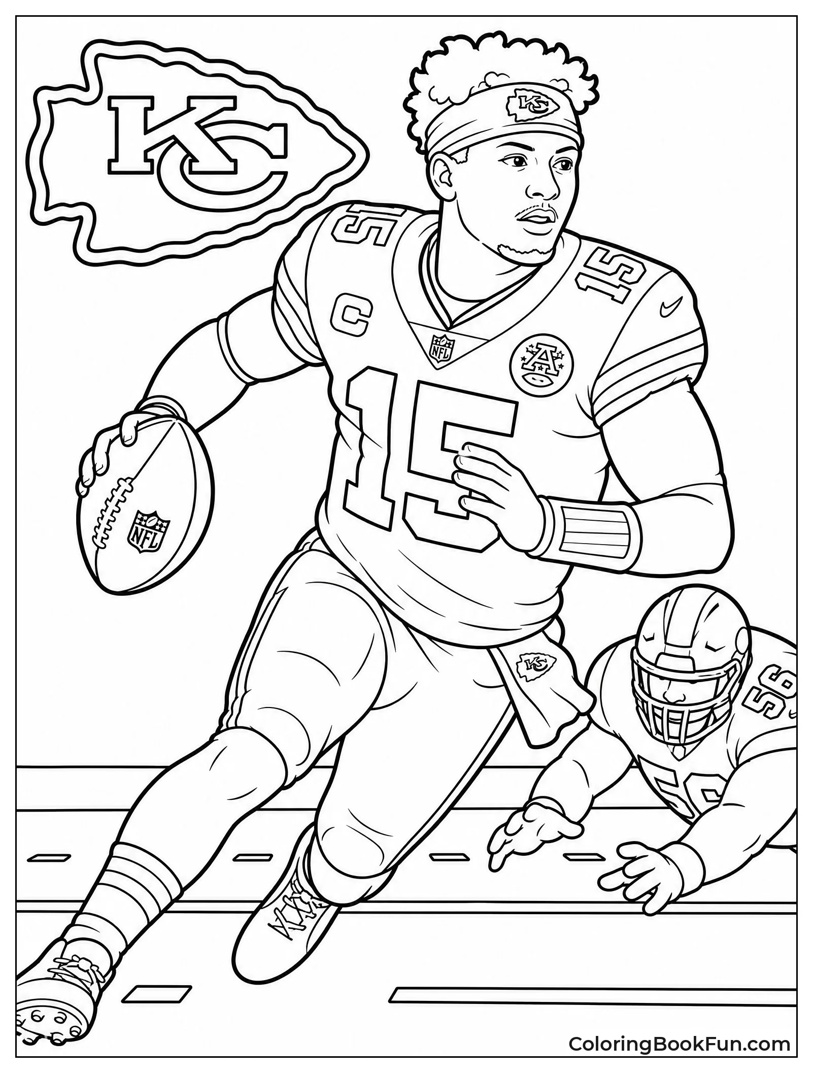 Mahomes Running from Tackle