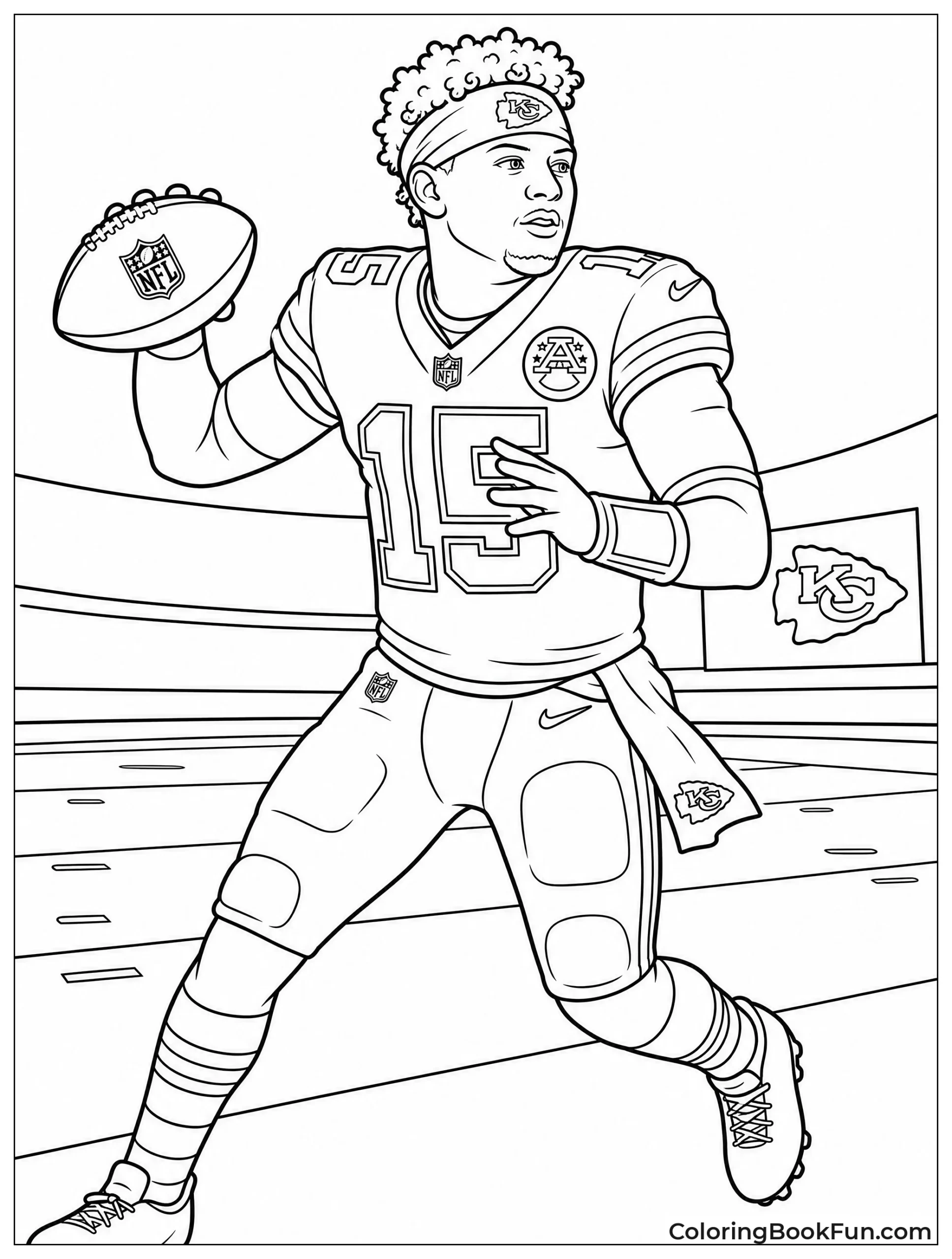 Patrick Mahomes in Full NFL Gear on Field