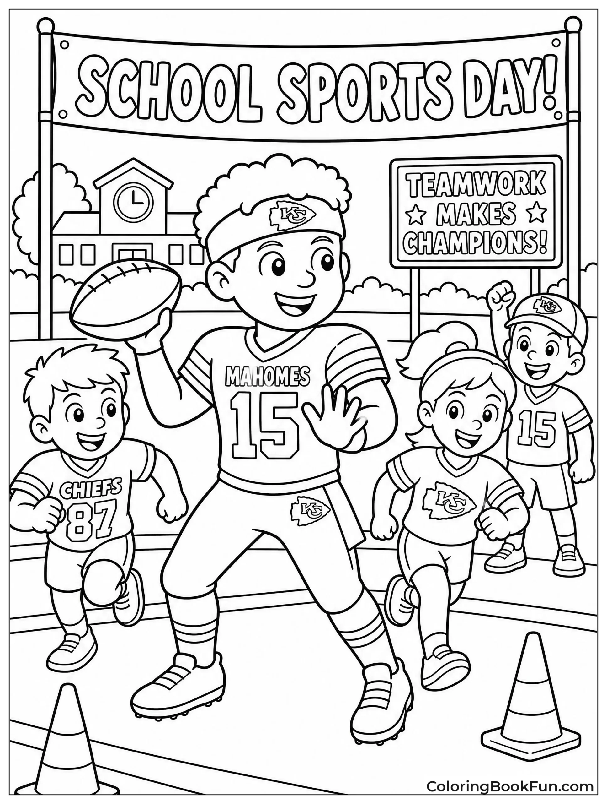 Kids Playing Football Outside