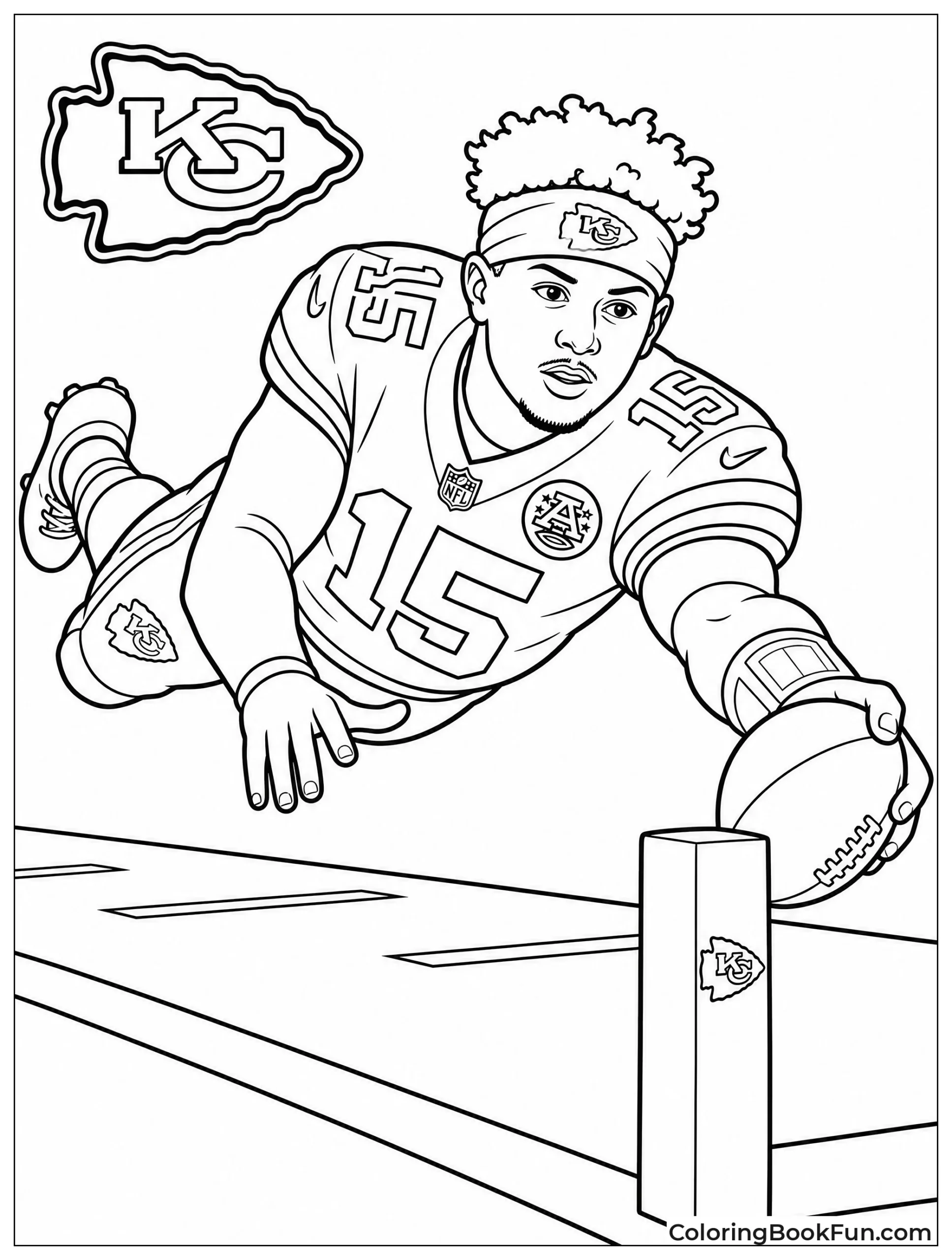 Mahomes Diving for Touchdown