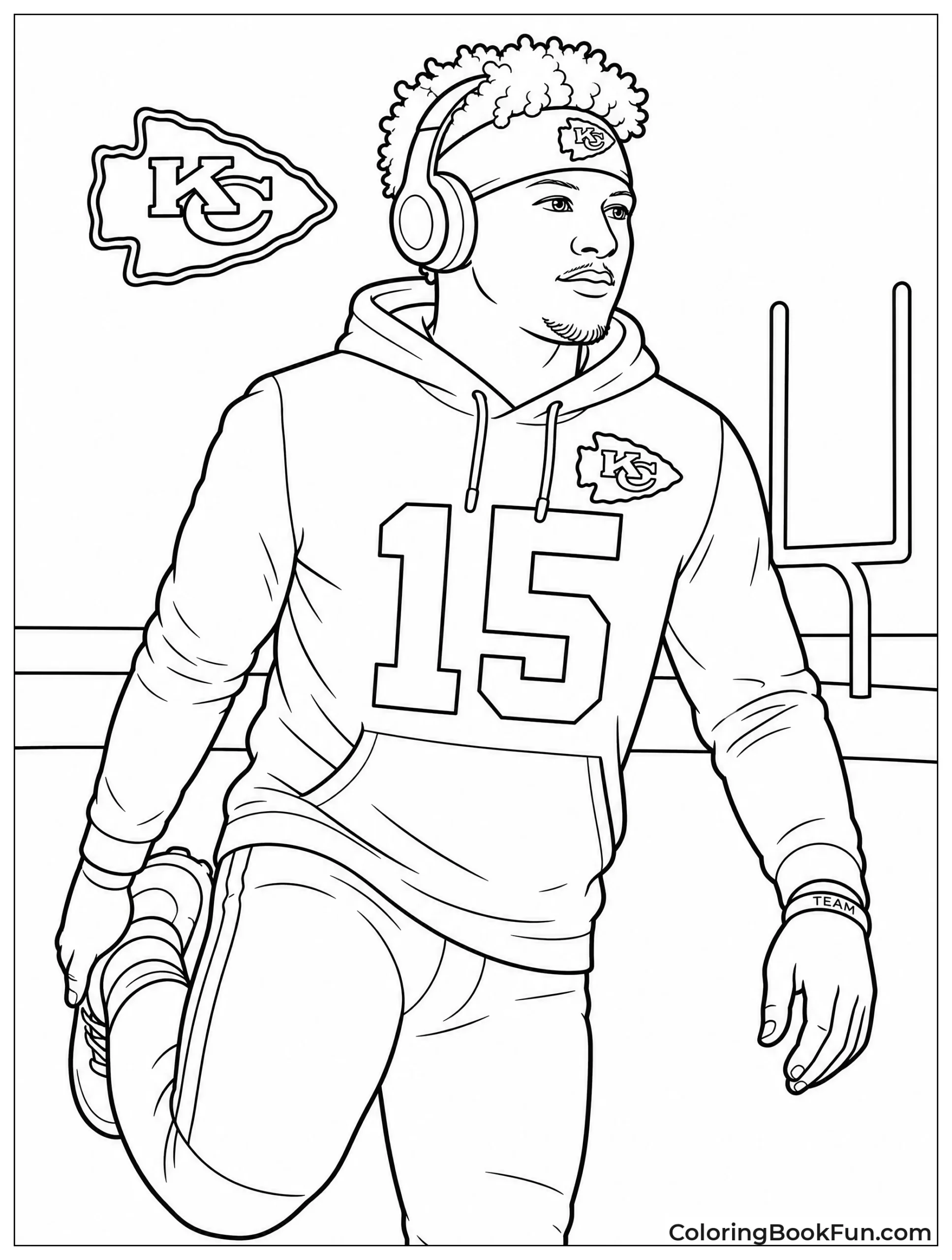Mahomes Stretching Before Game
