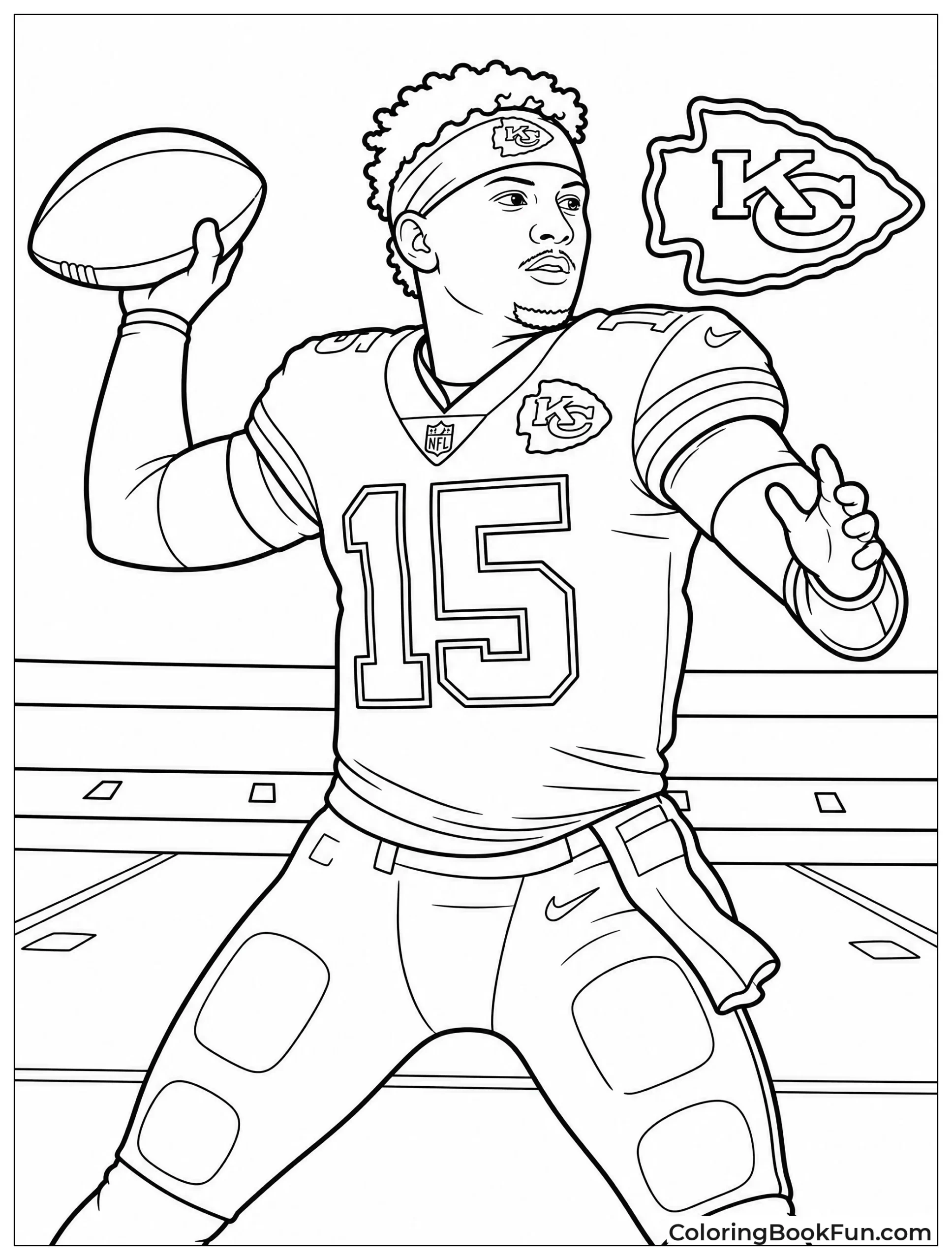 Patrick Mahomes Throwing Football During Game