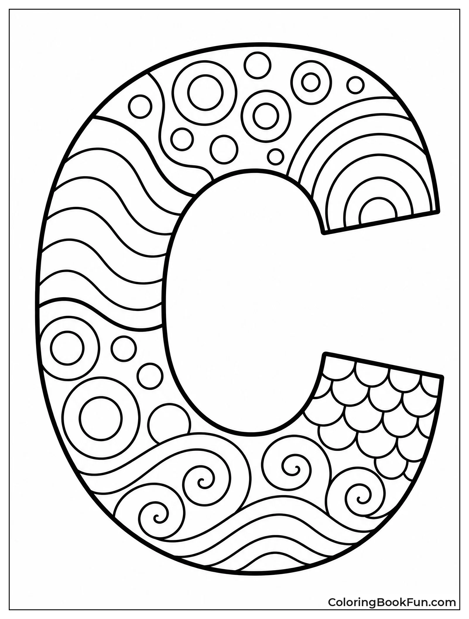 C Filled with Swirly Patterns