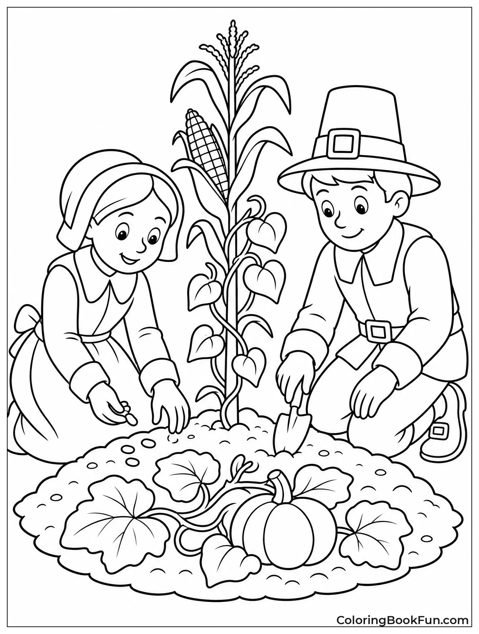 Planting Corn Beans and Squash