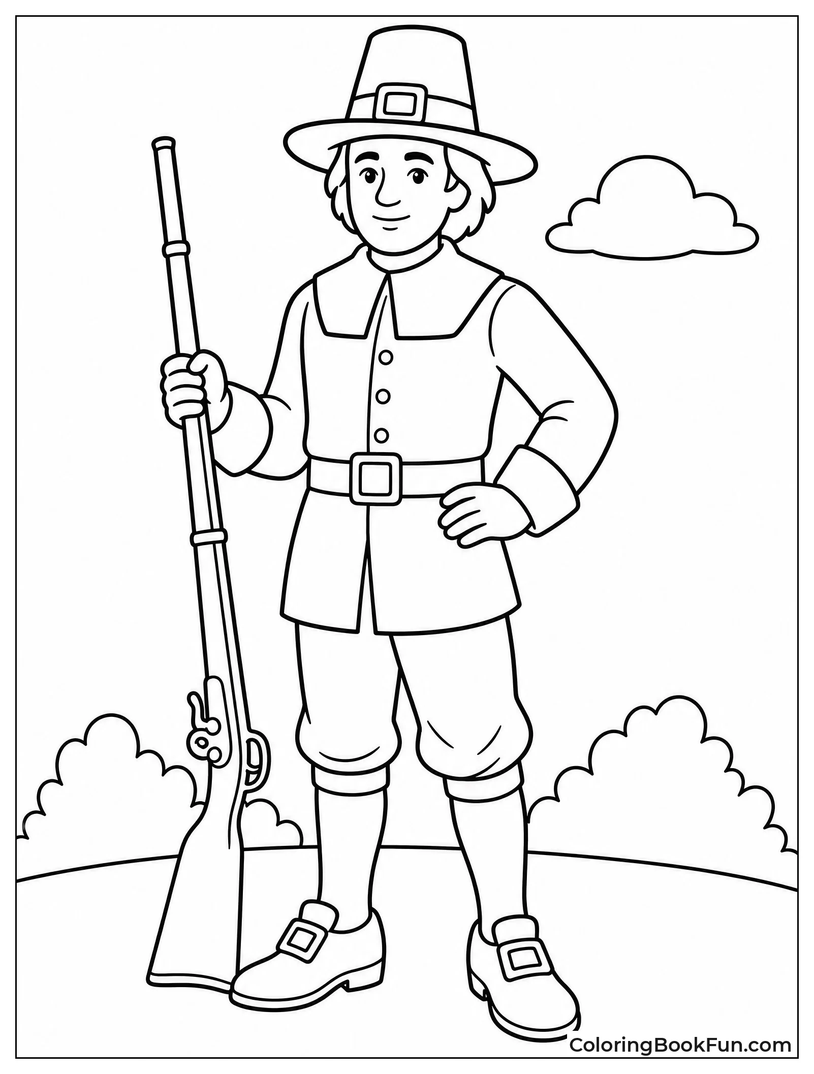 Pilgrim Man with Musket Standing