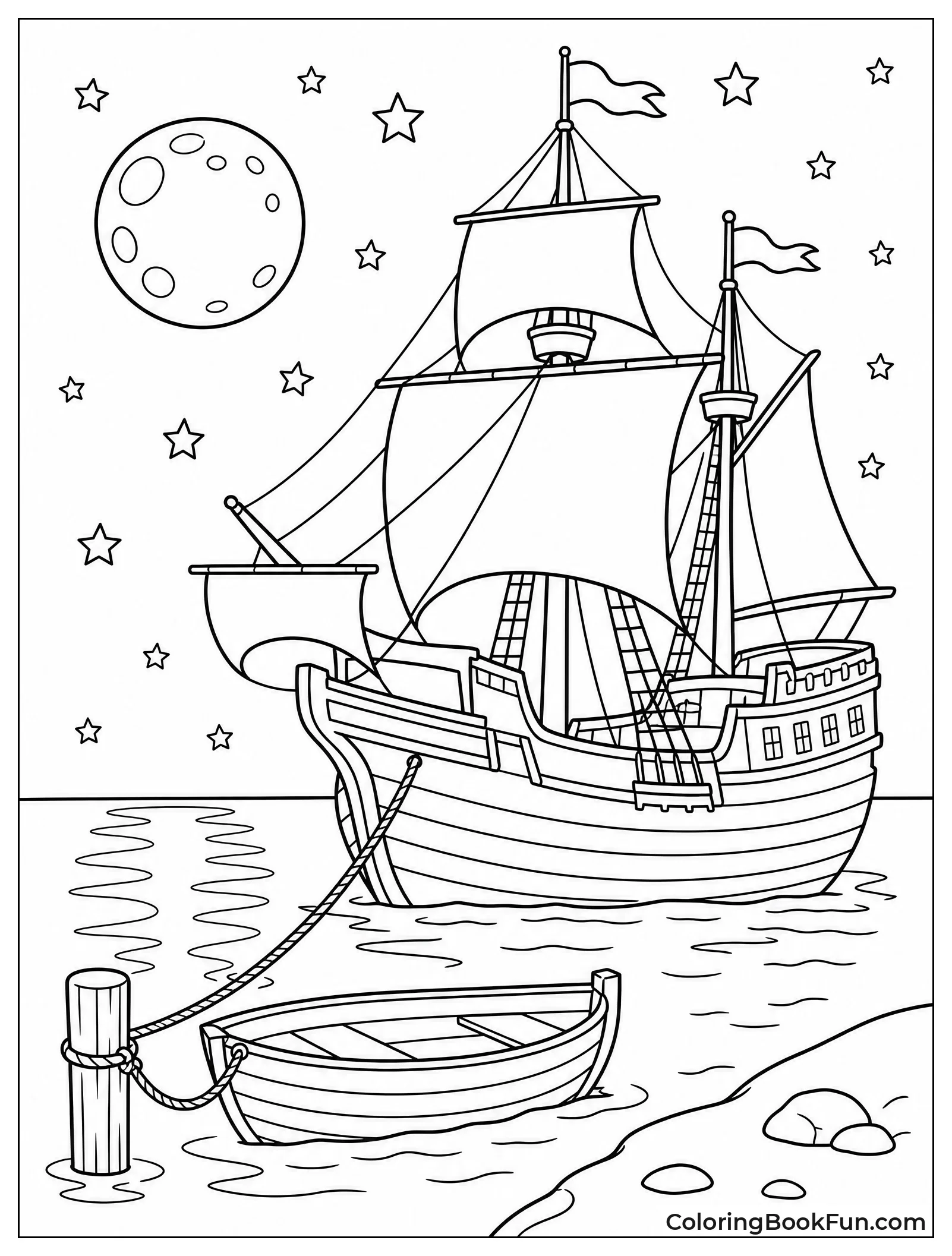 Mayflower Under Starry Night Sky