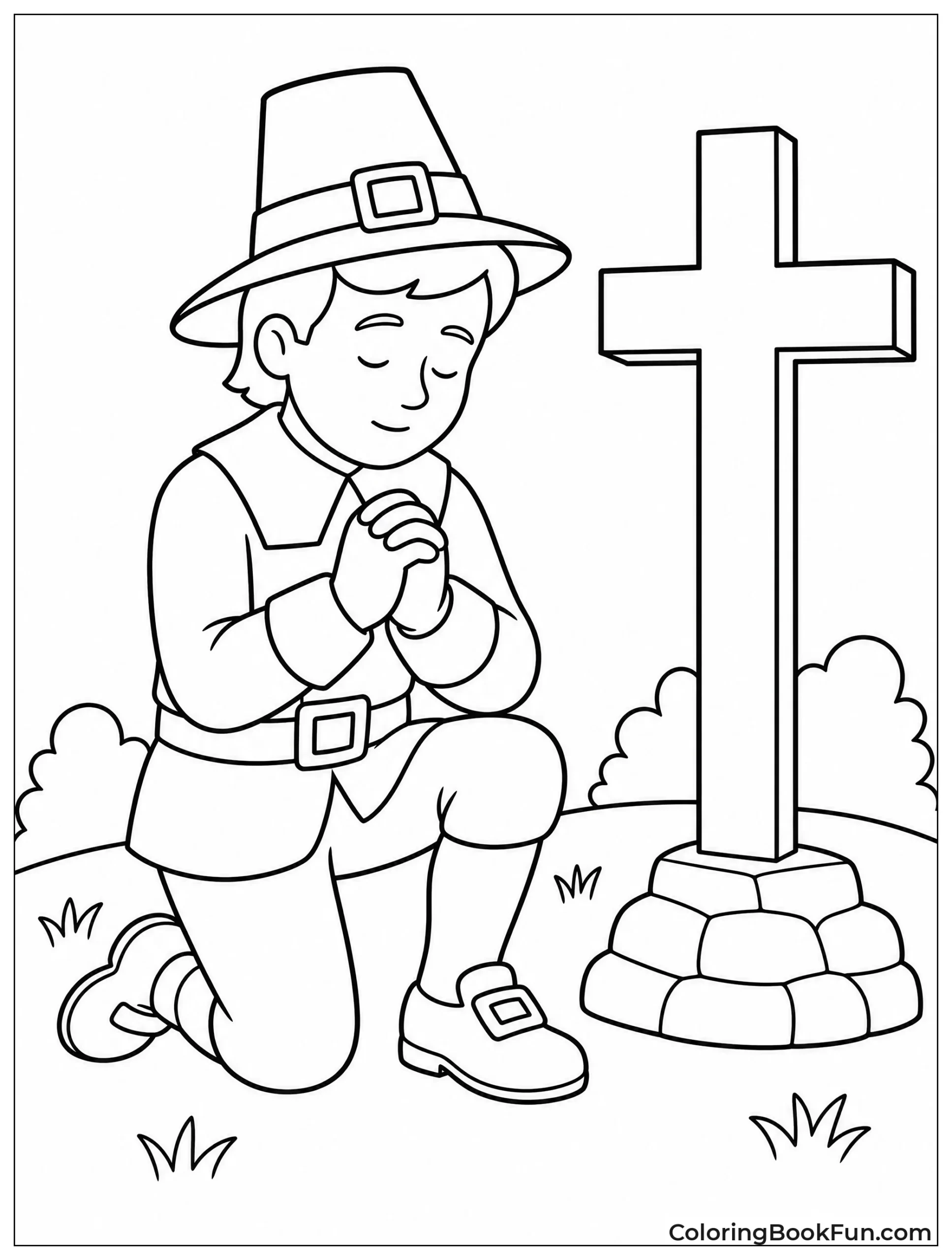 Pilgrim Kneeling in Prayer