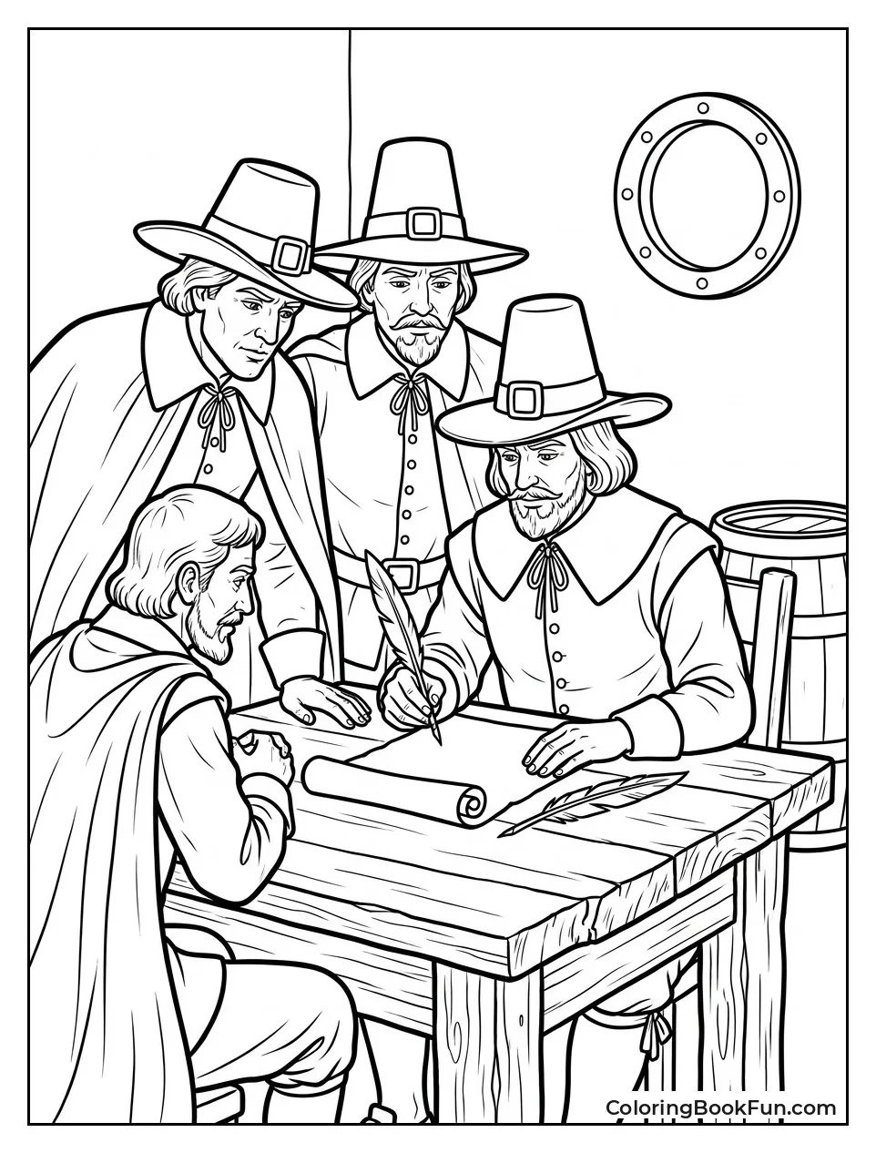 Men Signing the Mayflower Compact