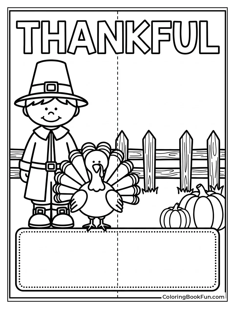 Pilgrim and Turkey Greeting Card