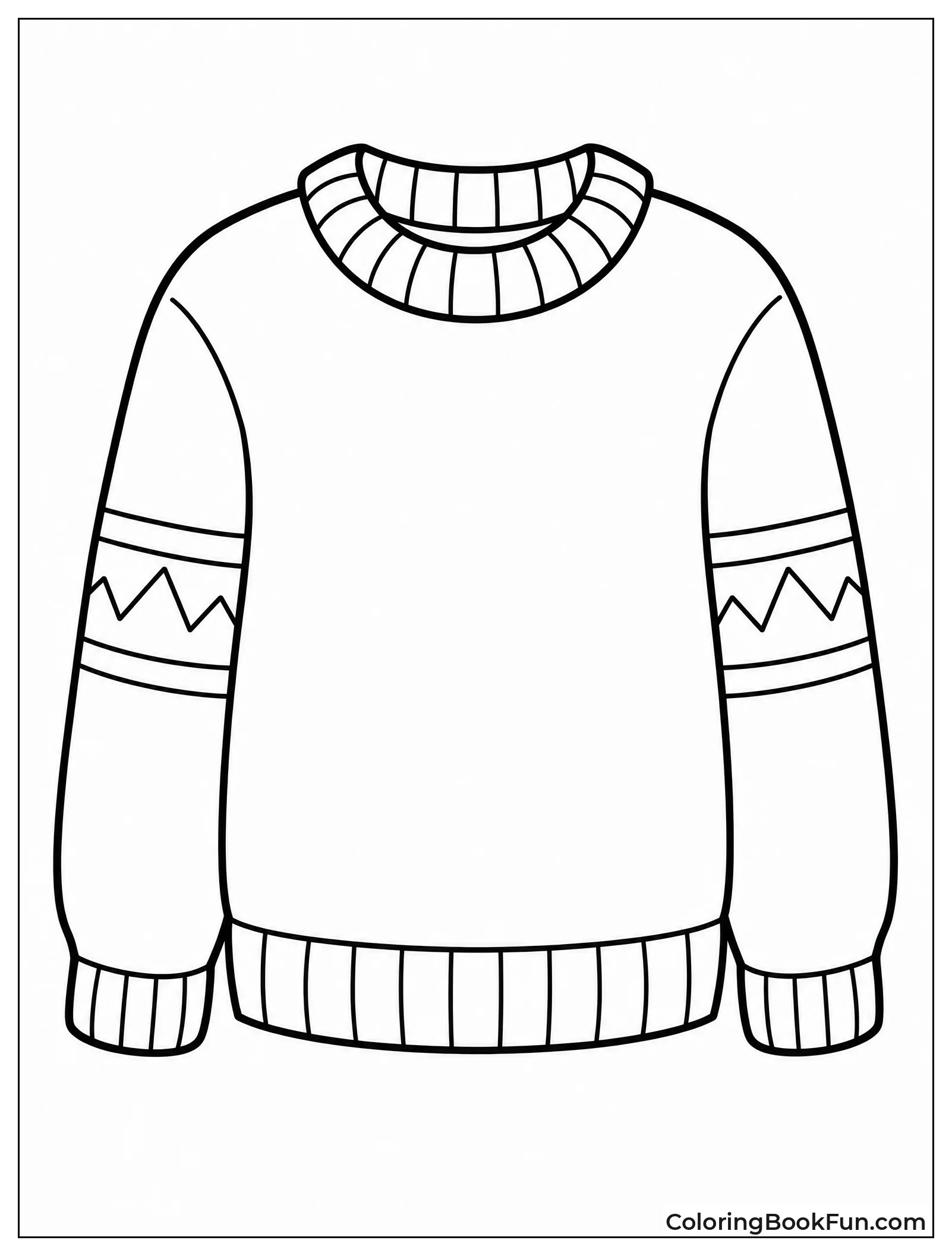 Simple Knitted Sweater with Ribbing