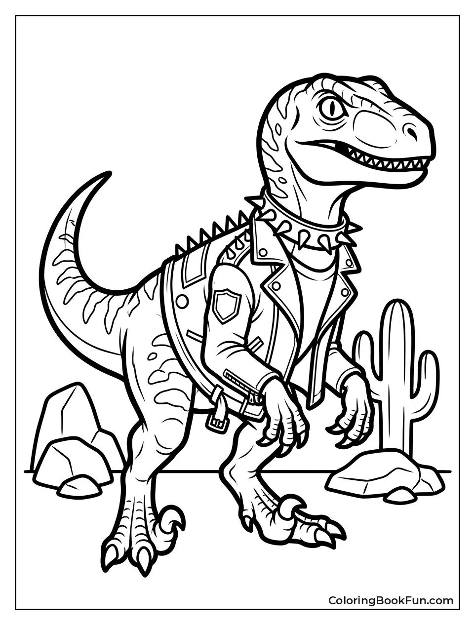 Punk Raptor in Leather Jacket