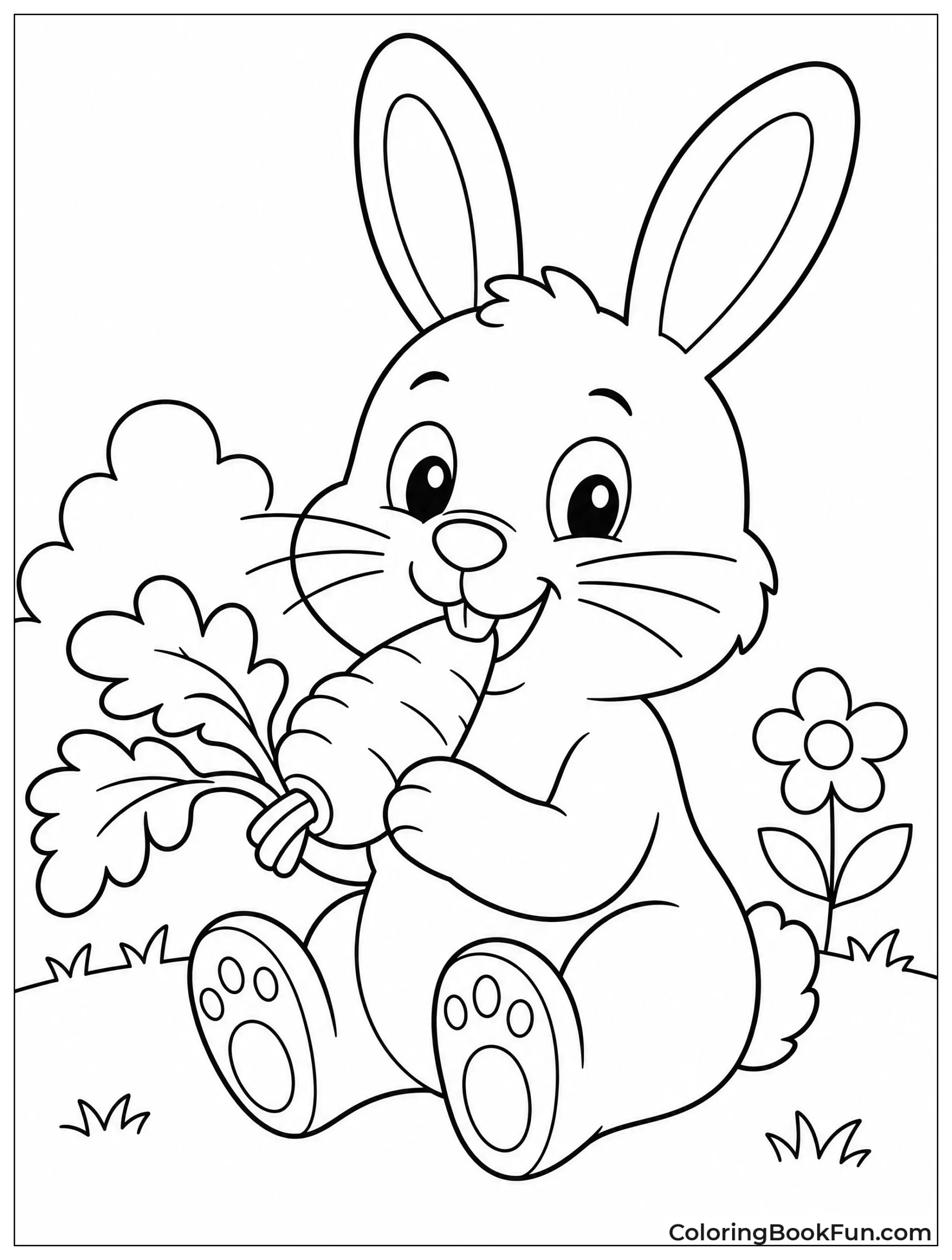 Rabbit Eating Fresh Carrot