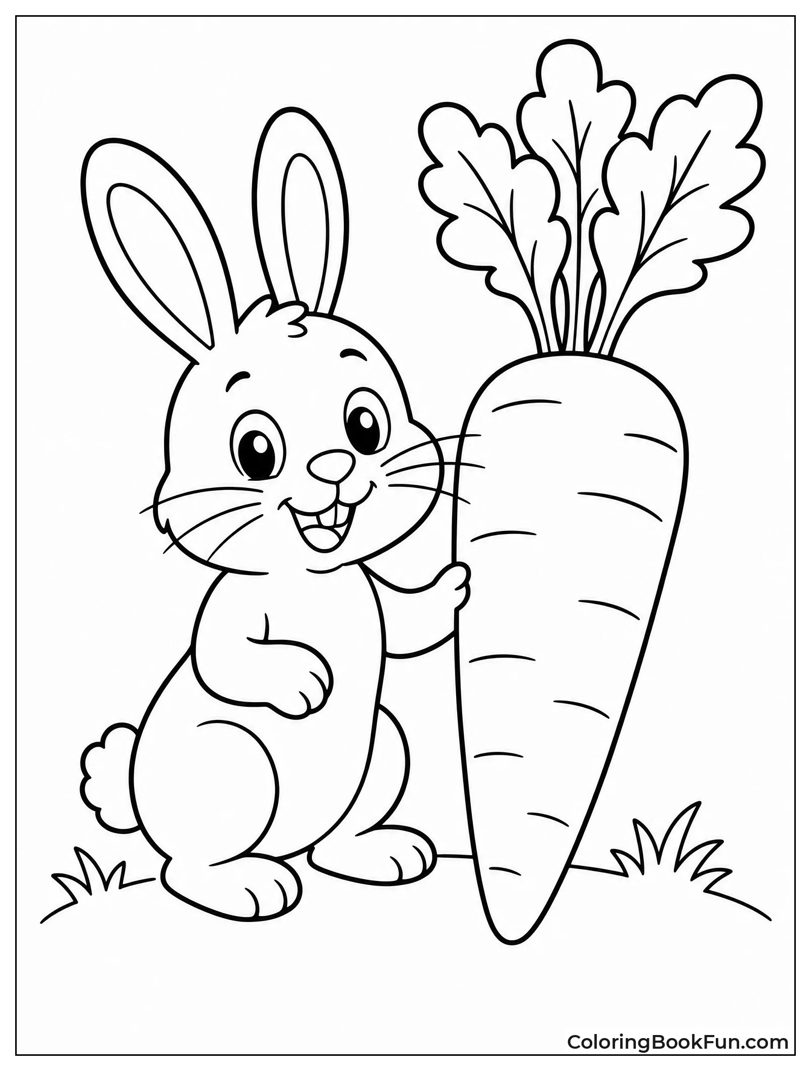 Rabbit Standing Beside Carrot