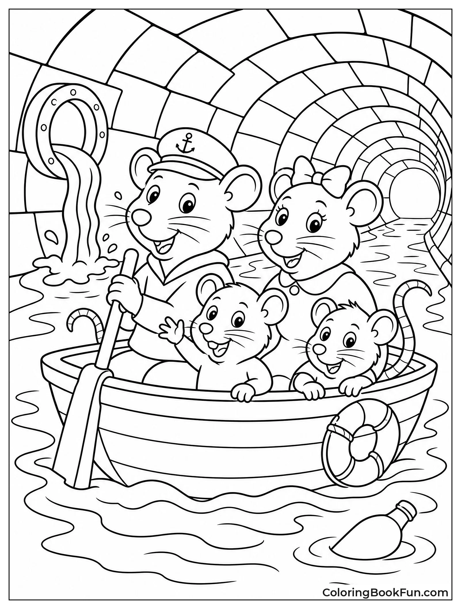 Rat Family in a Boat