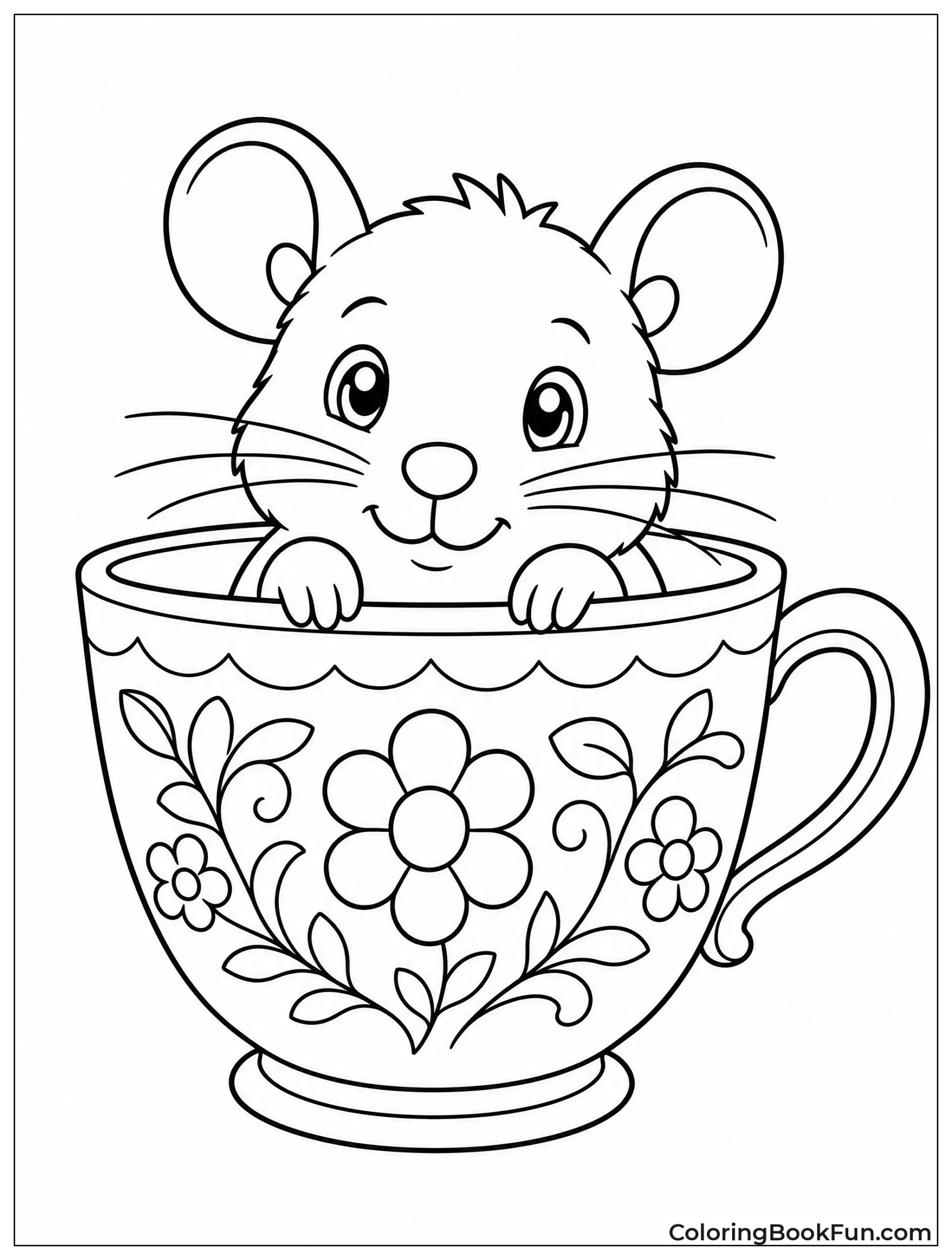 Rat Peeking from a Teacup