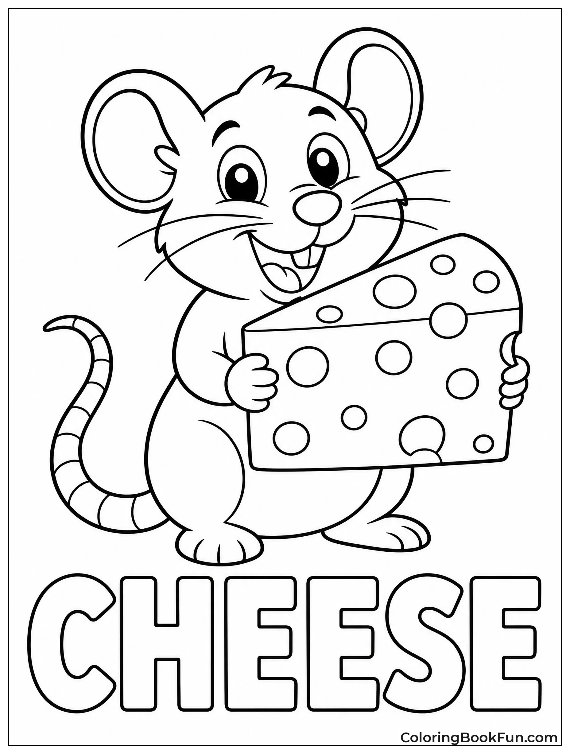 Rat Holding a Big Cheese