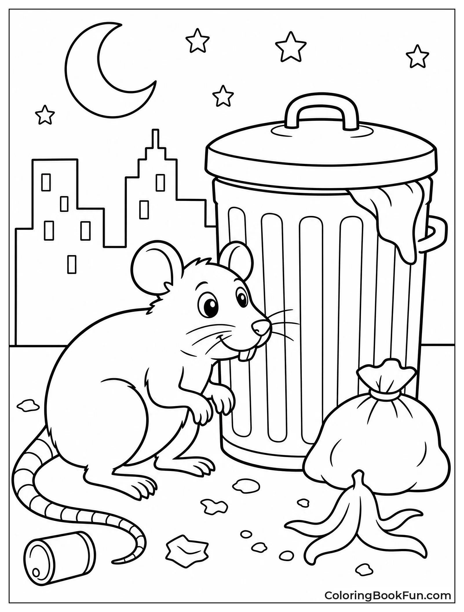 Rat Near a Trash Can