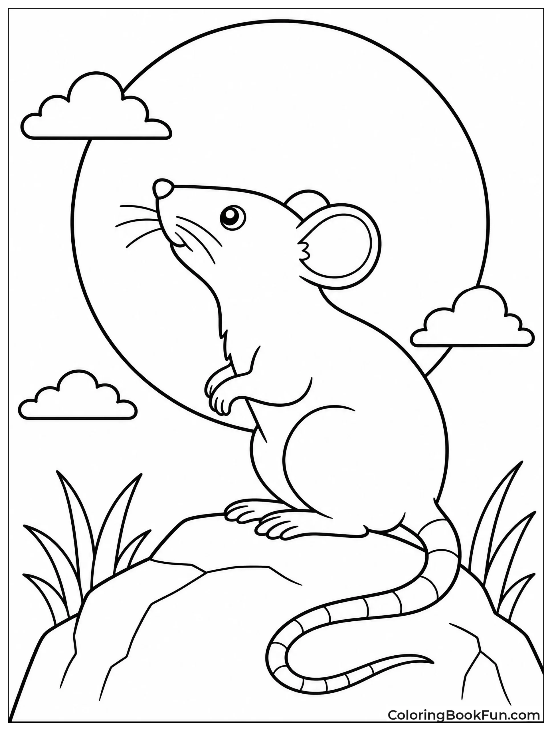 Rat Silhouette Against the Moon