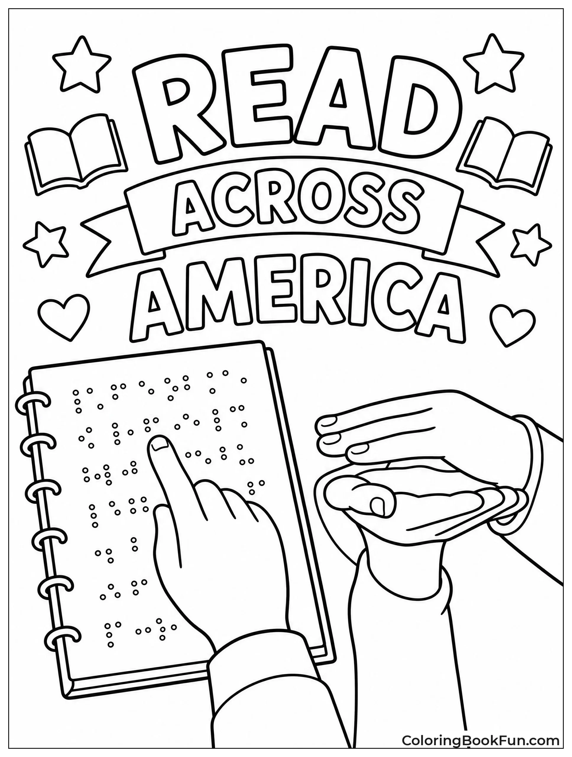Braille Page and Sign Language Hands