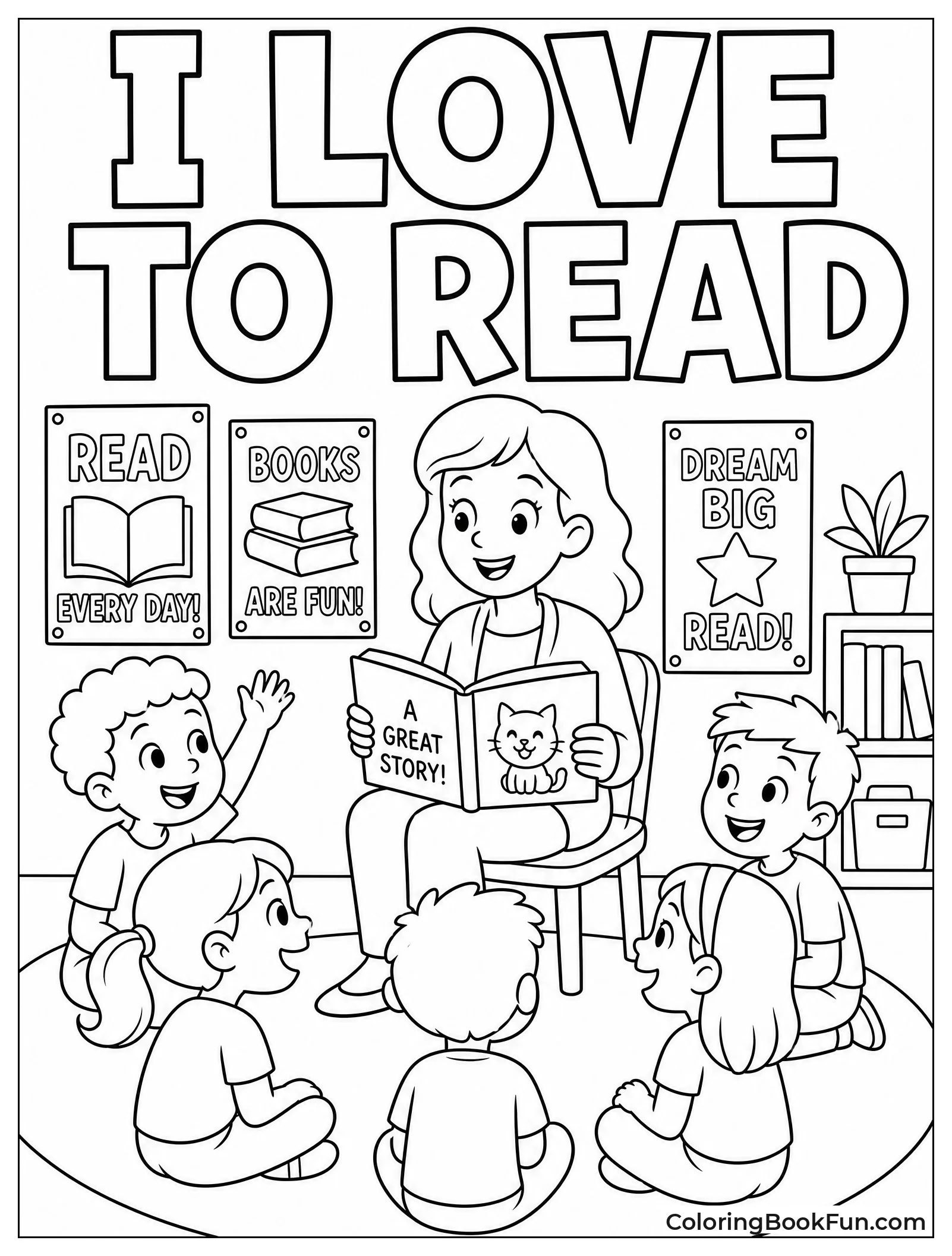 Teacher Reading to Excited Class