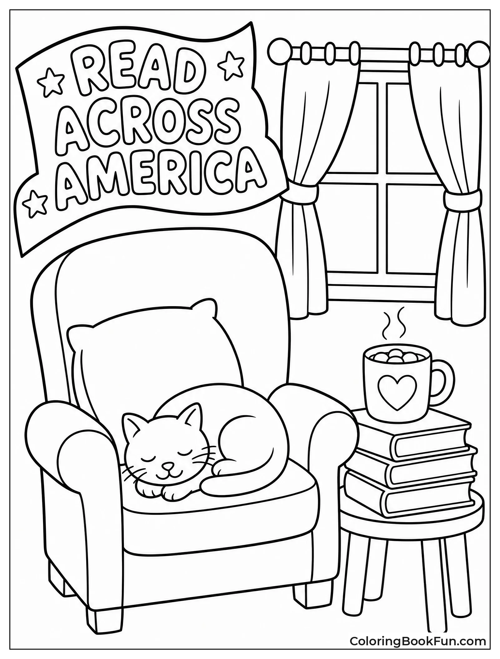 Cozy Chair Next to Window with Books