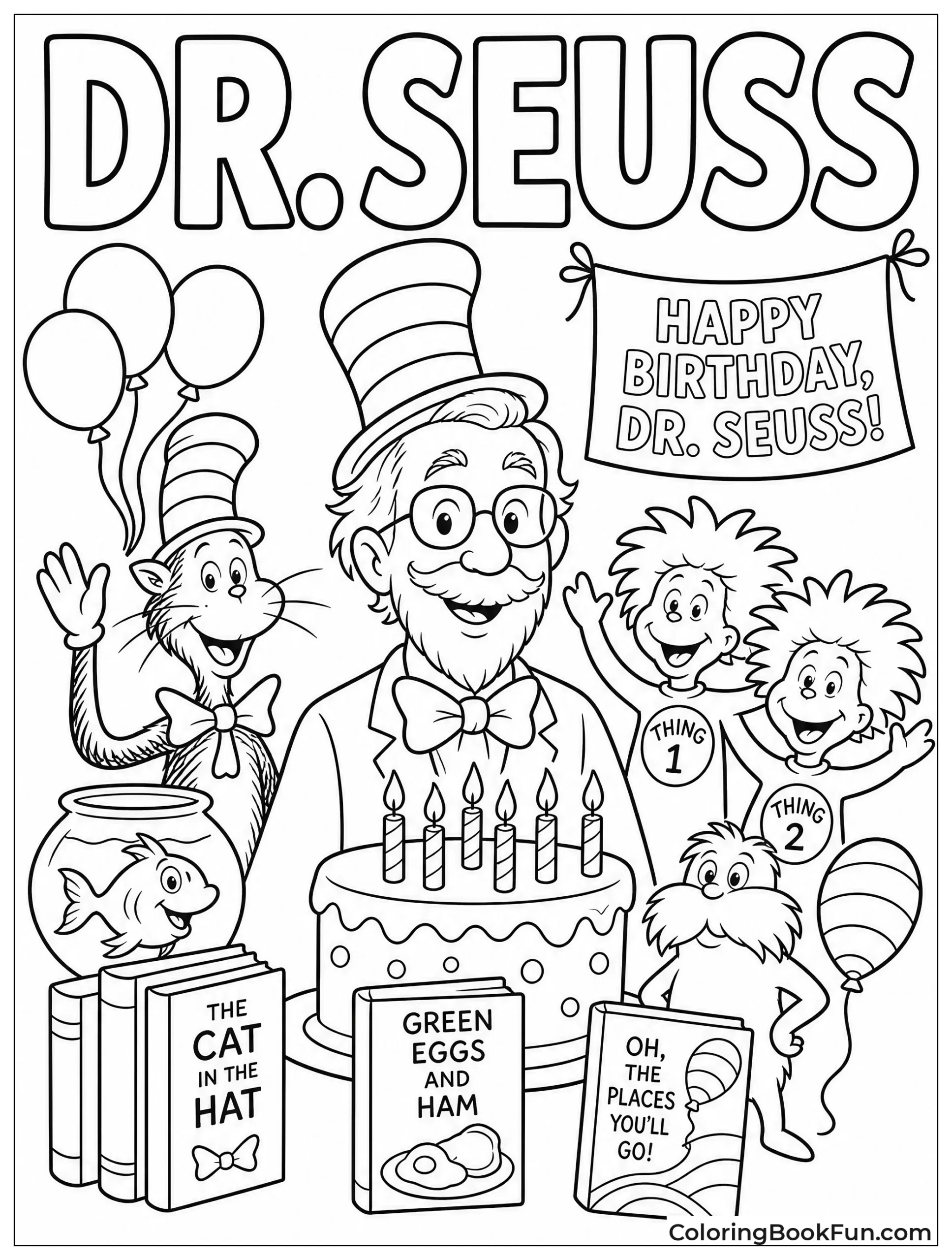 Seuss Birthday Celebration with Characters