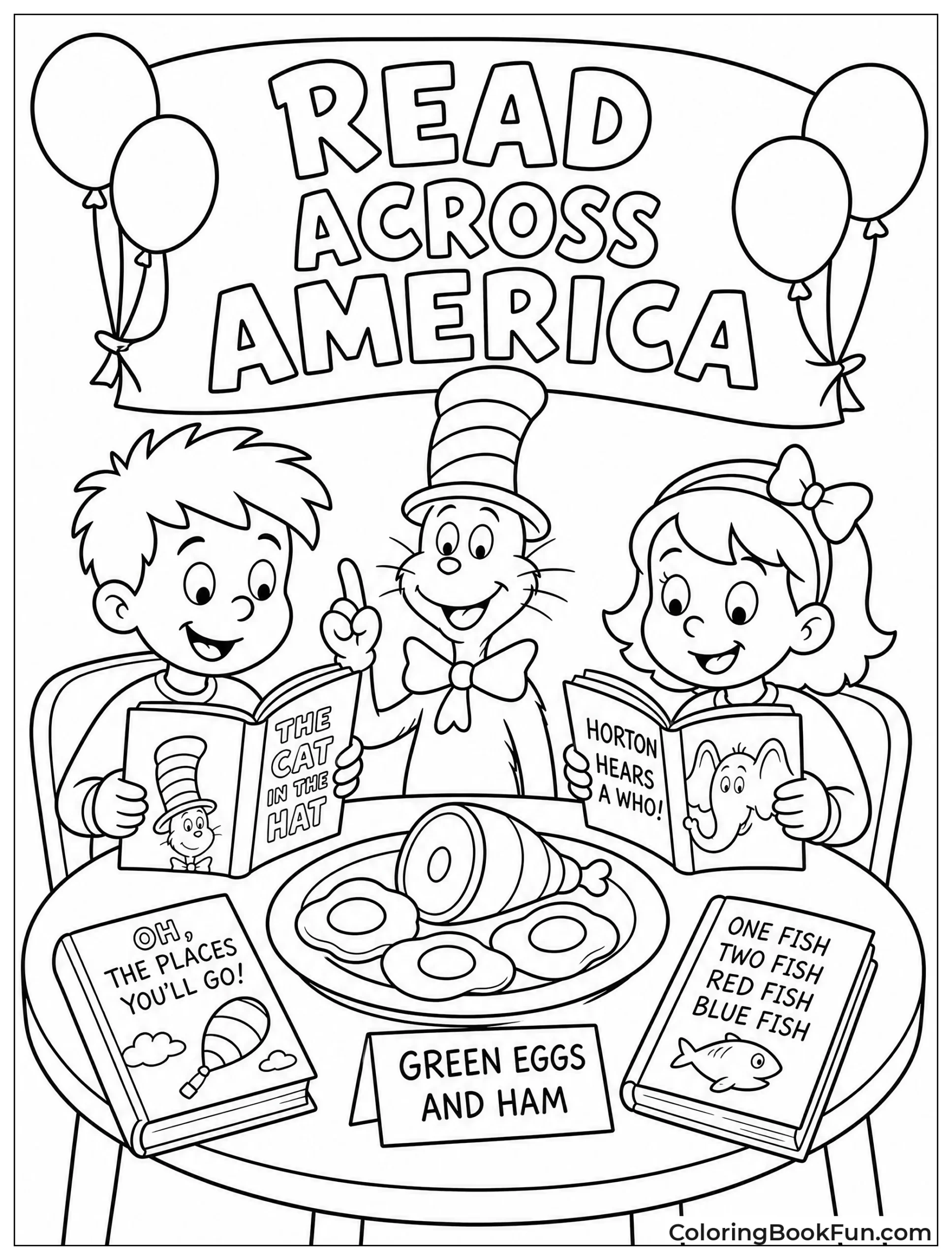 Table Set with Green Eggs and Books