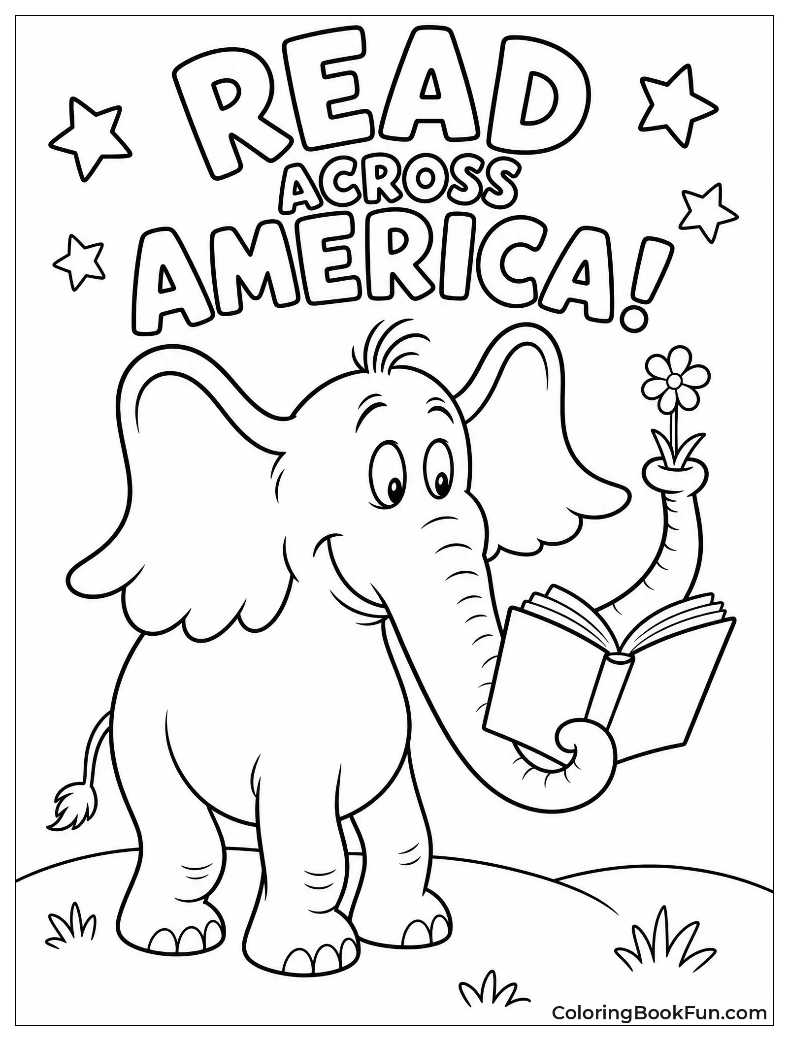 Horton Holding Tiny Flower and Book