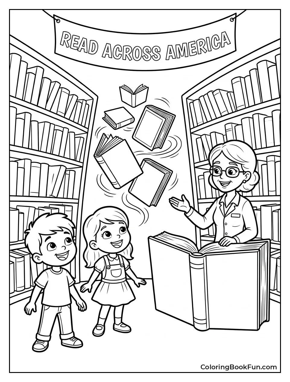 Exploring Library with Floating Books