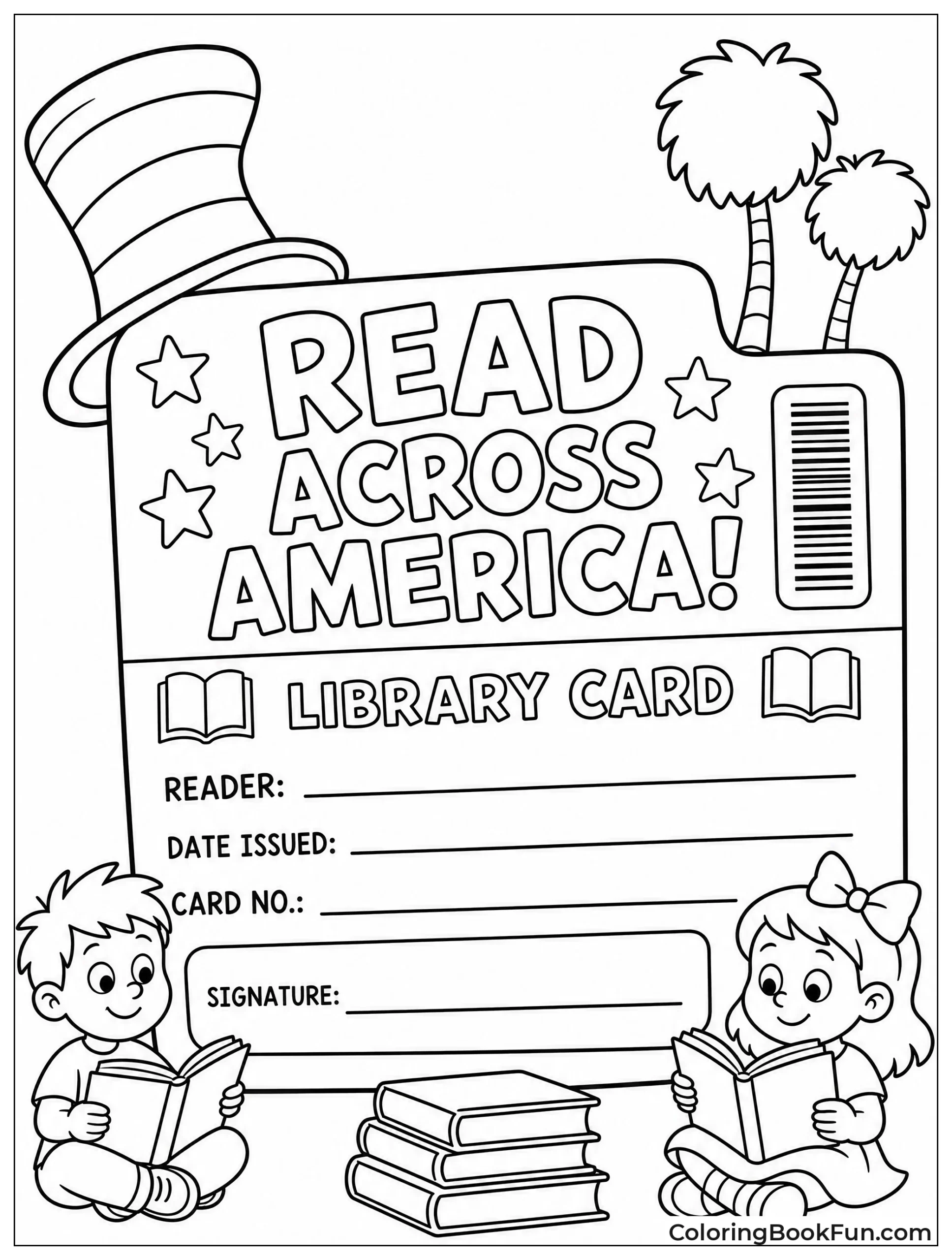 Oversized Library Card with Signature Line