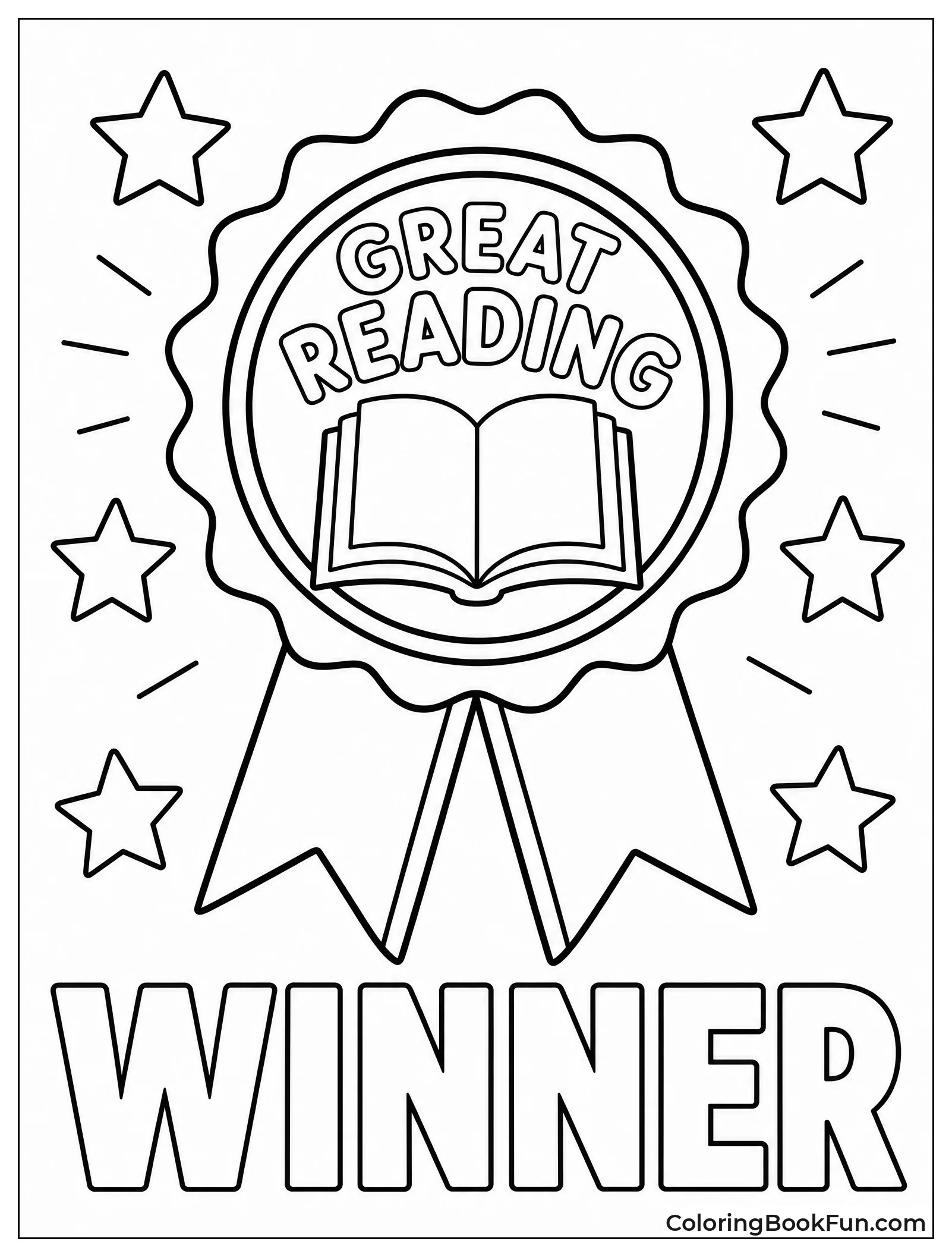 First Place Ribbon for Great Reading