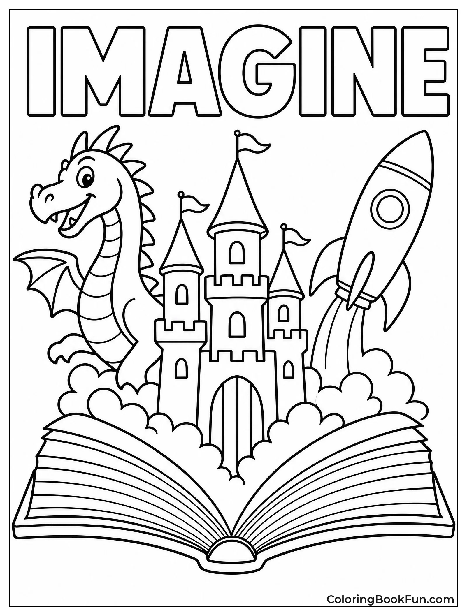 Pop Up Book with Castle and Dragon