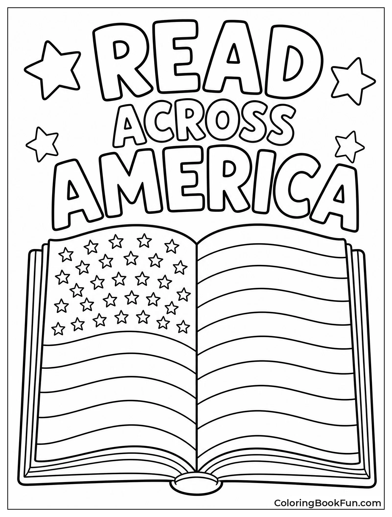 Open Book Showing American Flag