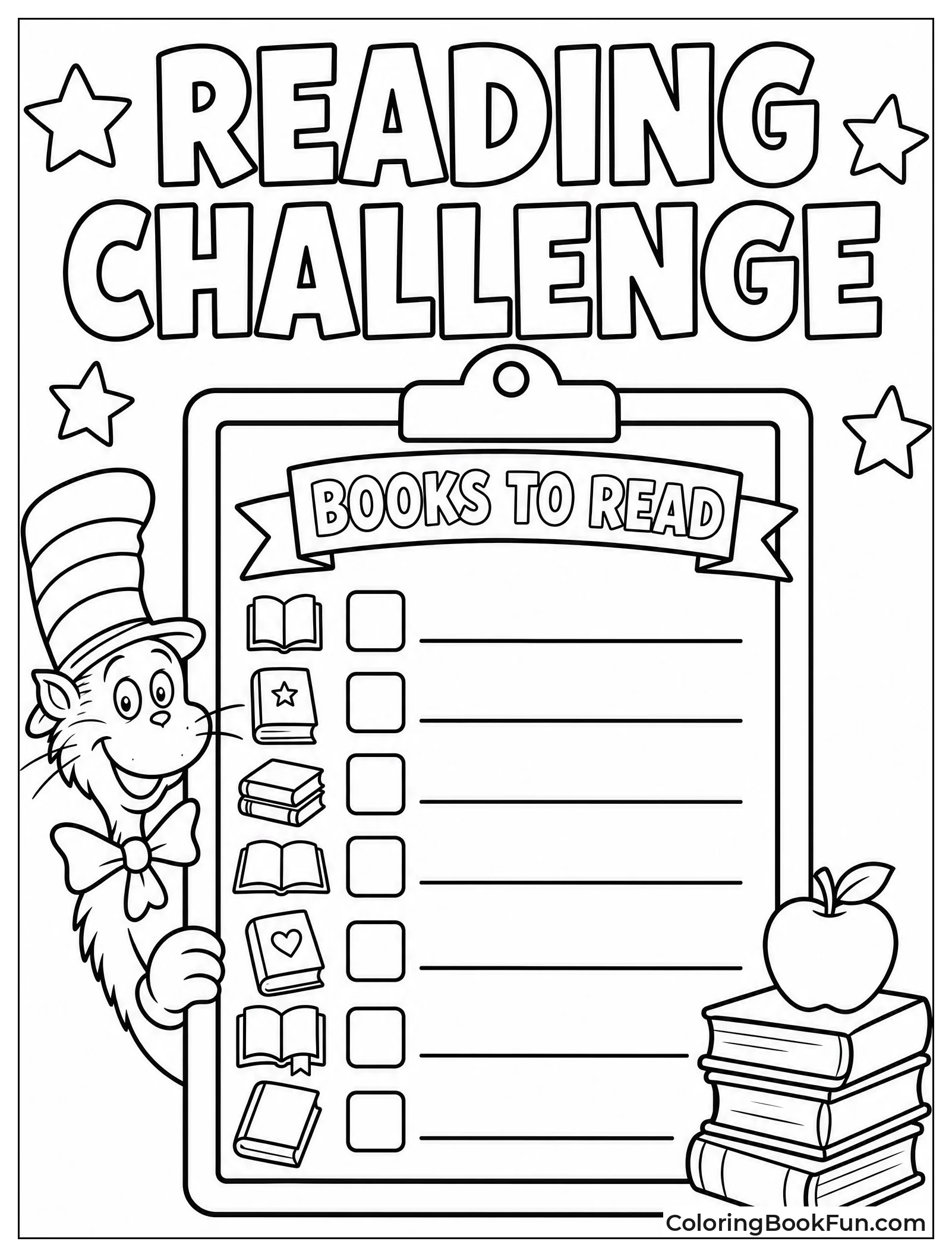 Reading Challenge Tracker Checklist
