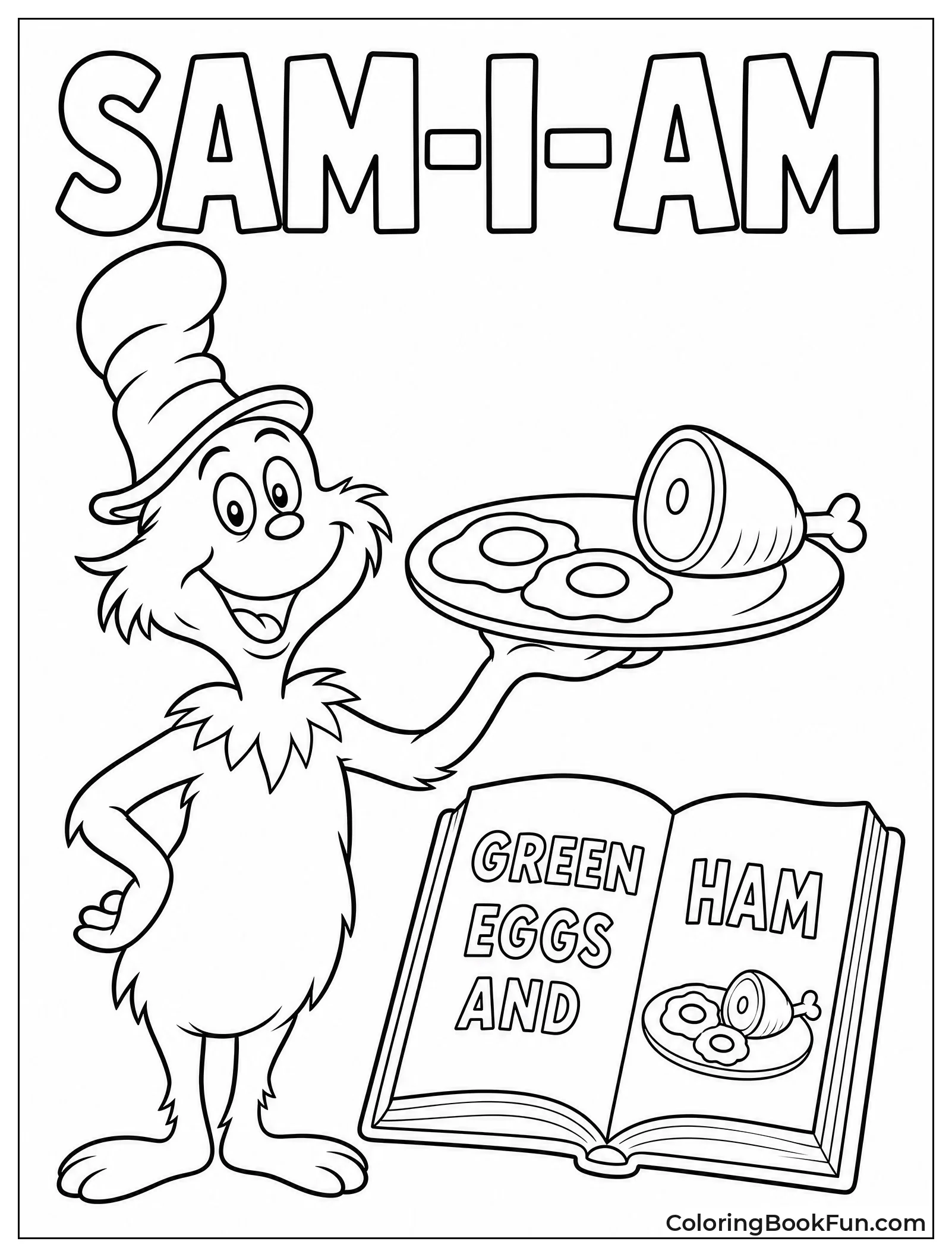 Sam with Plate of Green Eggs