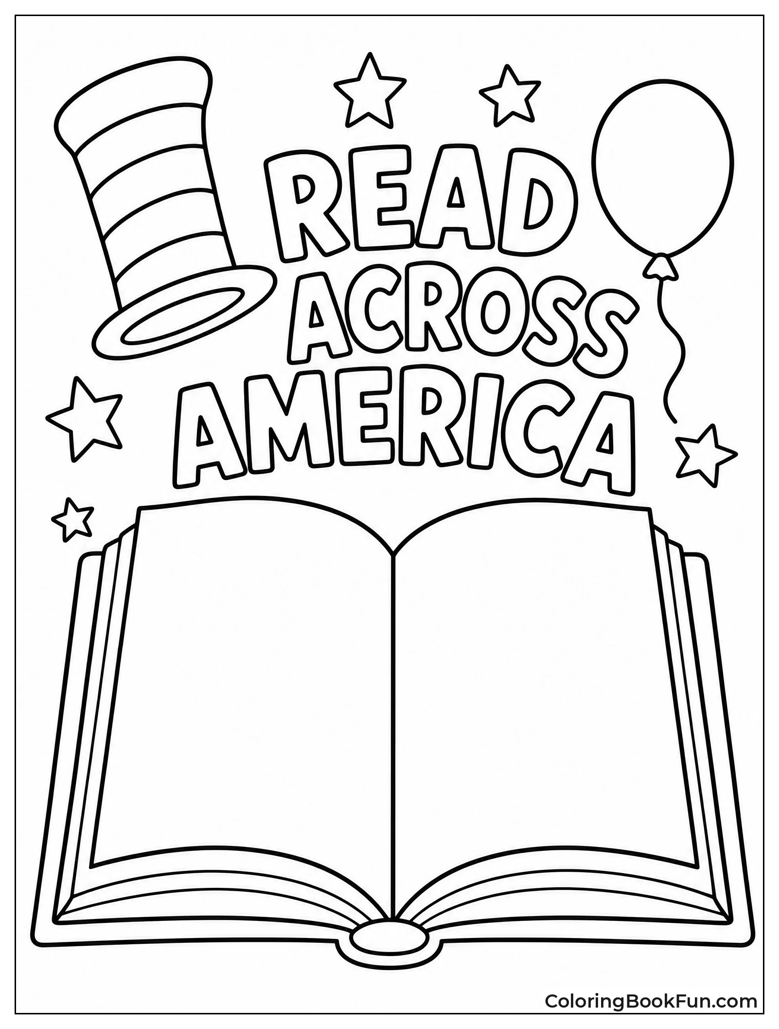 Basic Open Book Coloring Page