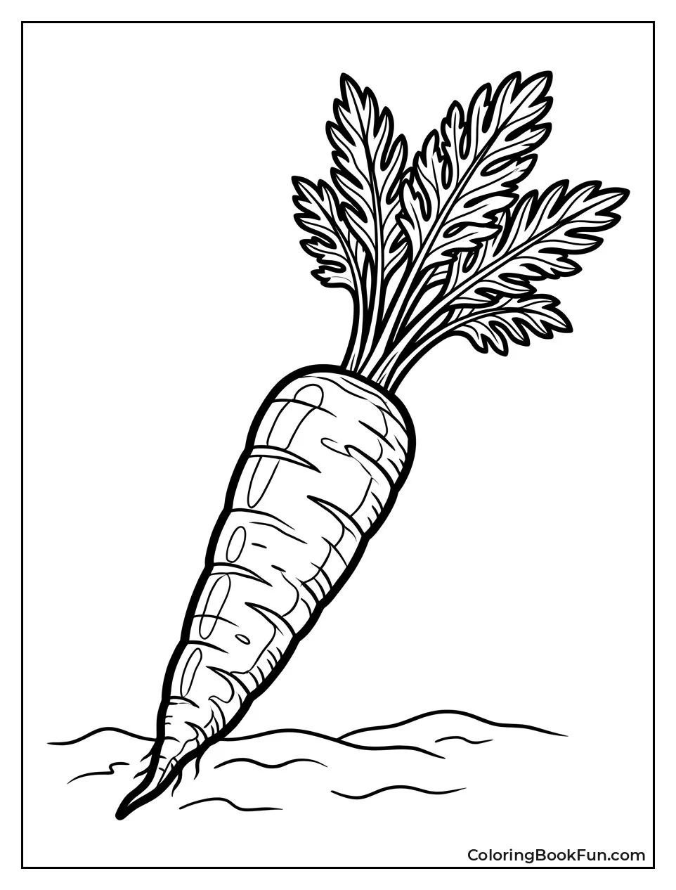 Realistic Carrot with Green Tops